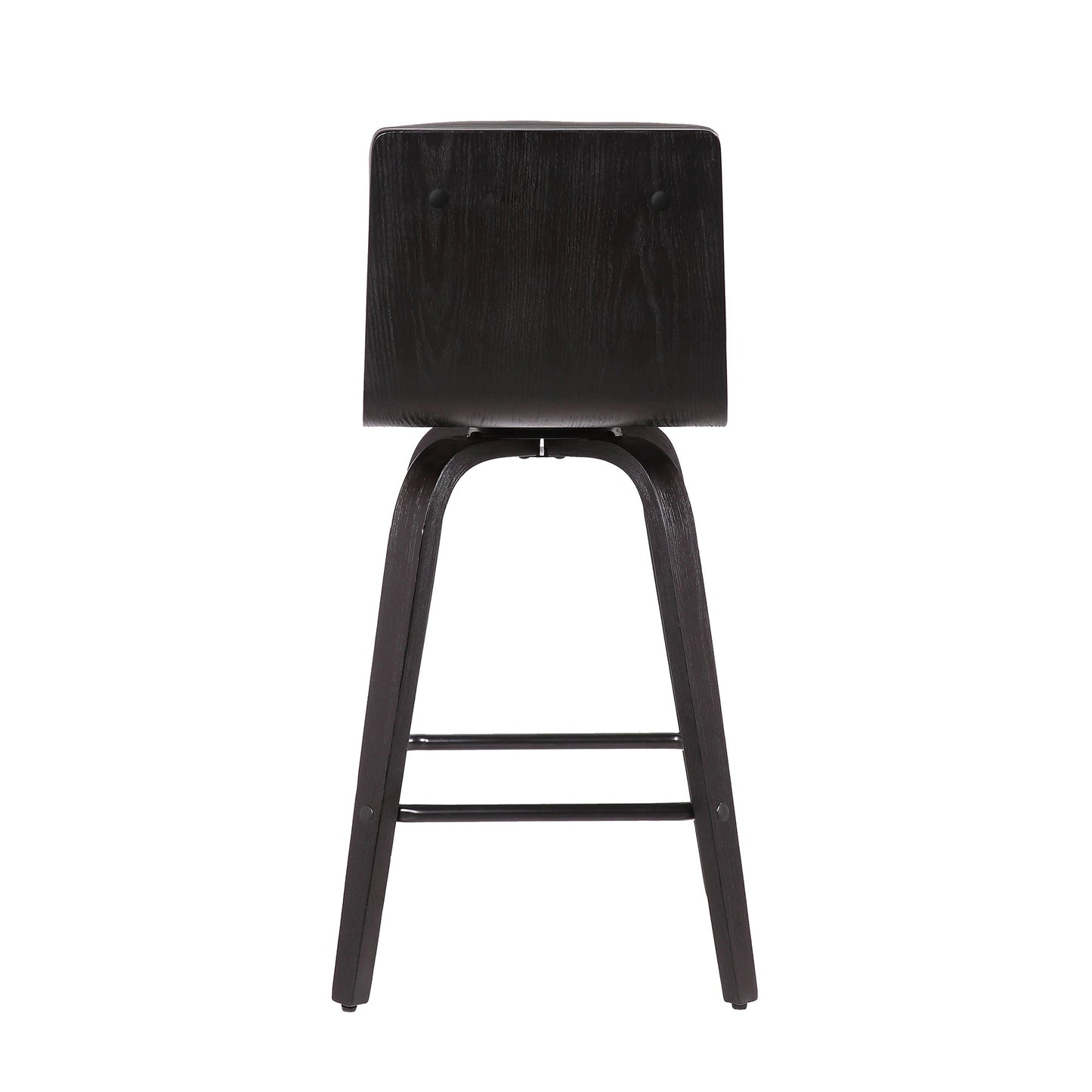 Vienna 26" Swivel Counter Stool in Black Wood Finish with Gray Faux Leather