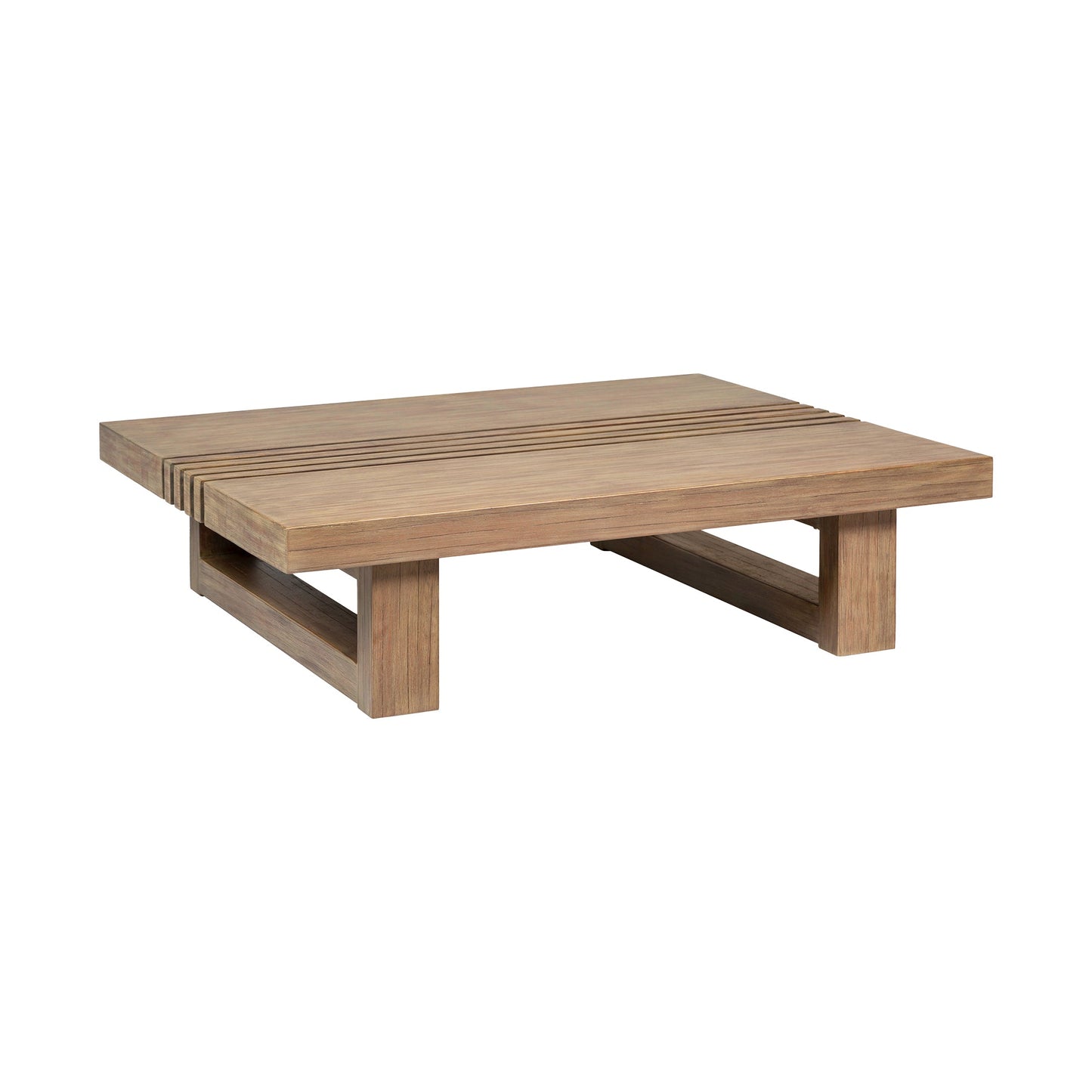 Vivid Outdoor Patio Coffee Table in Light Eucalyptus Wood