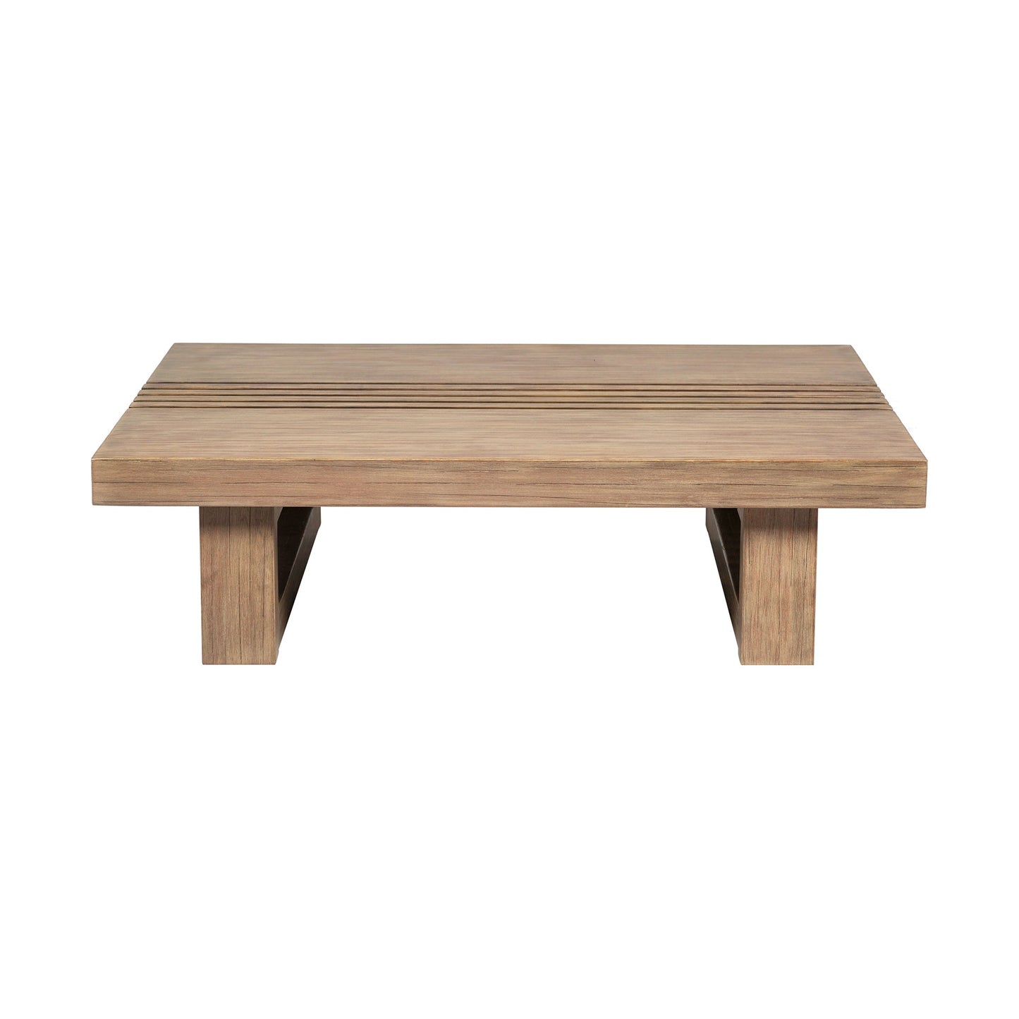 Vivid Outdoor Patio Coffee Table in Light Eucalyptus Wood