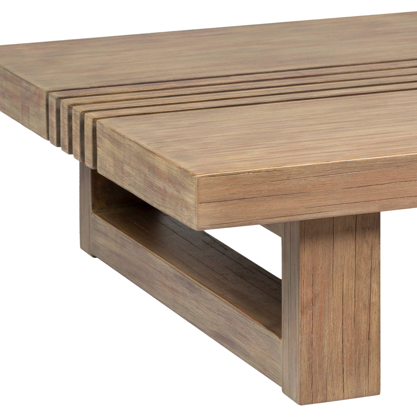 Vivid Outdoor Patio Coffee Table in Light Eucalyptus Wood