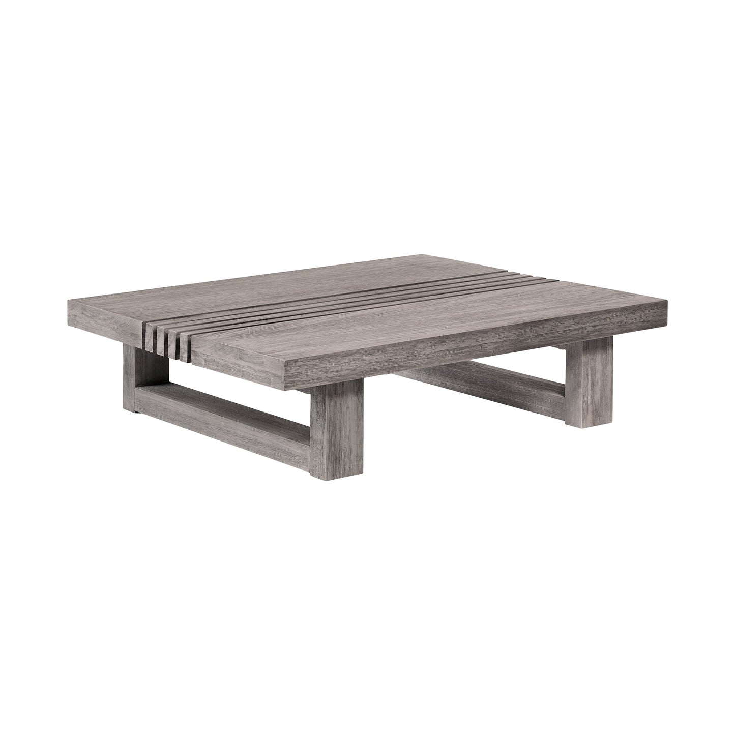 Vivid Outdoor Patio Coffee Table in Gray Eucalyptus Wood