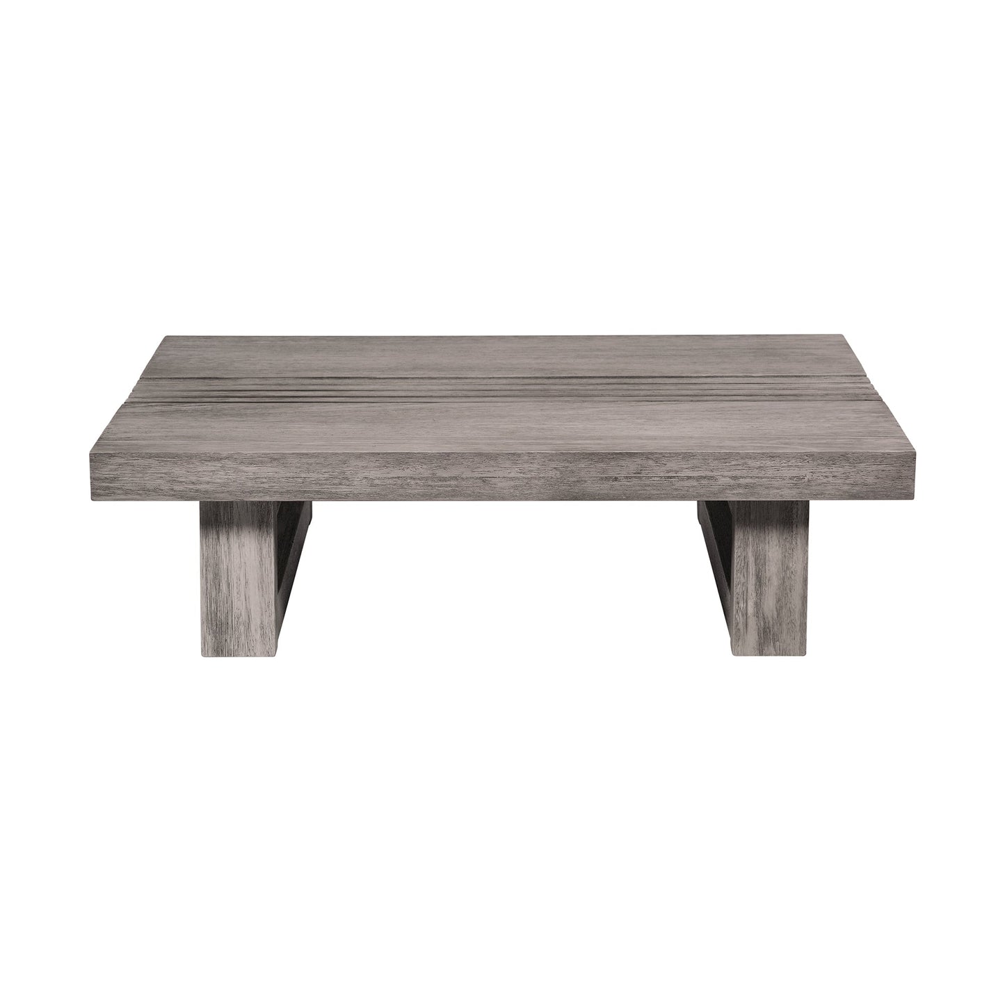 Vivid Outdoor Patio Coffee Table in Gray Eucalyptus Wood