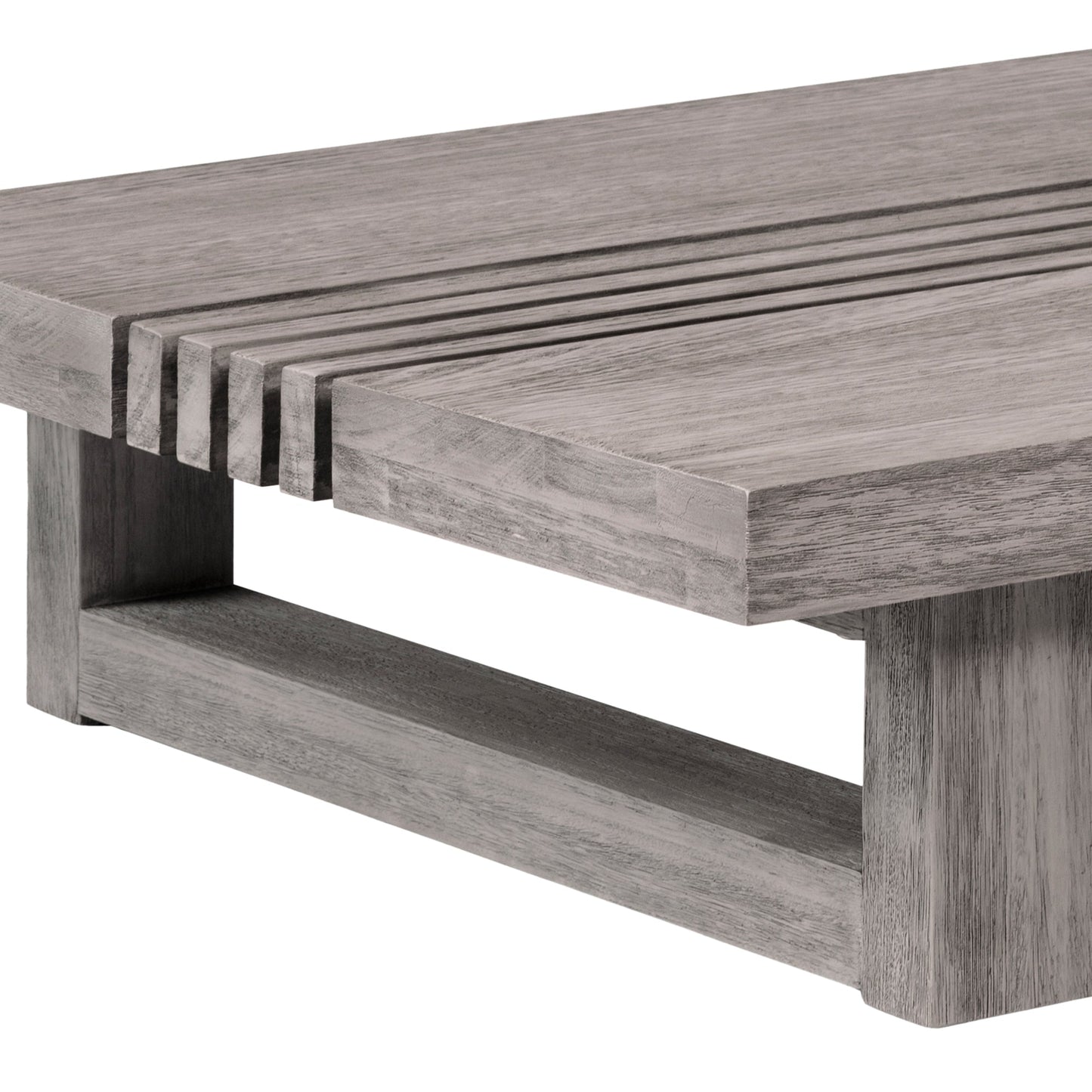 Vivid Outdoor Patio Coffee Table in Gray Eucalyptus Wood