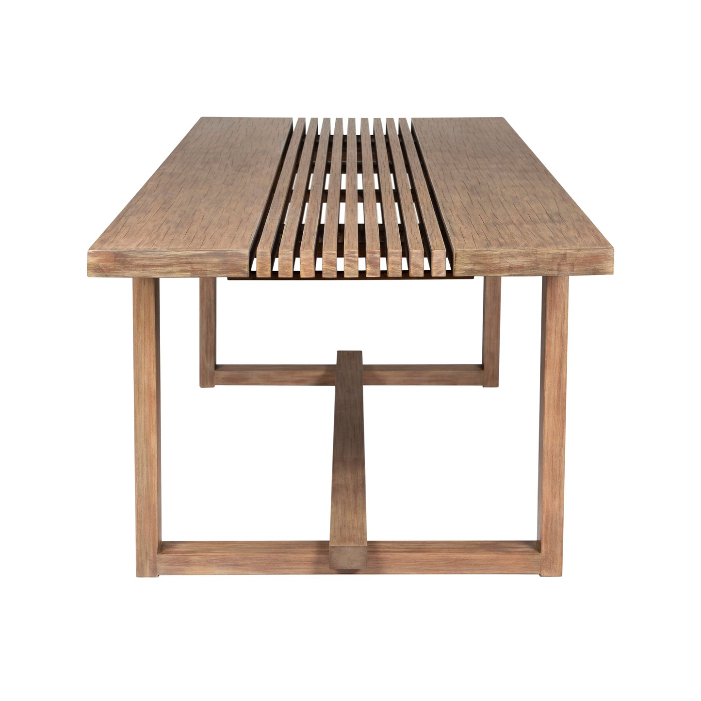 Vivid Outdoor Patio Dining Table in Light Eucalyptus Wood