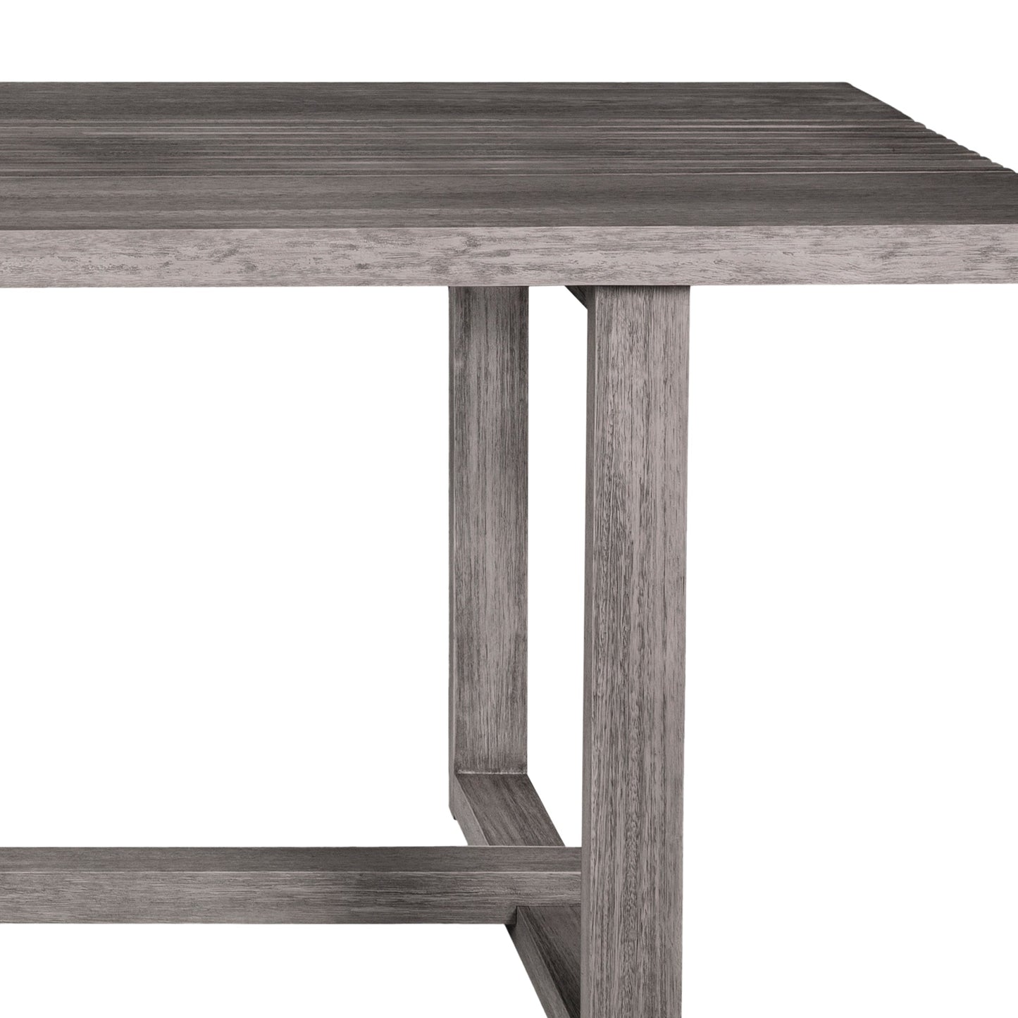 Vivid Outdoor Patio Dining Table in Gray Eucalyptus Wood