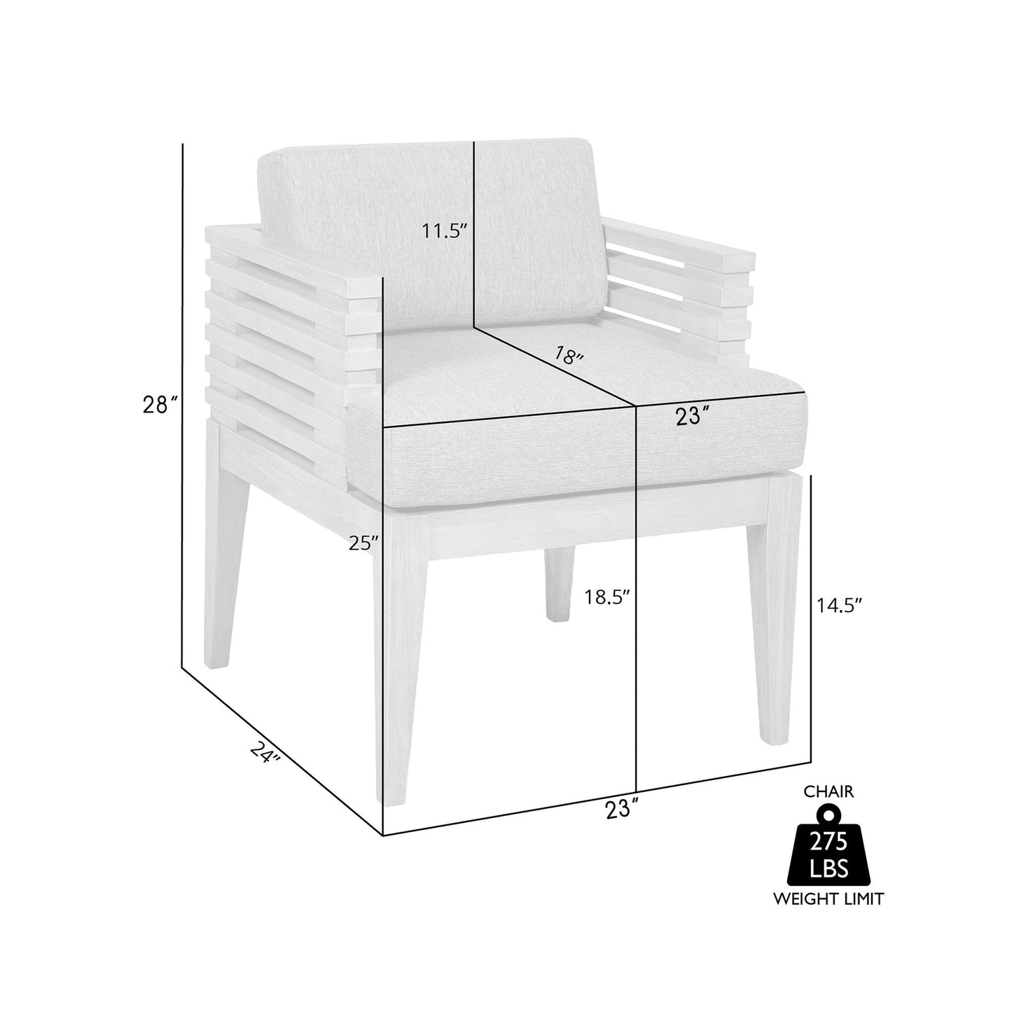 Vivid Outdoor Patio Dining Chair in Light Eucalyptus Wood with Taupe Olefin Cushions