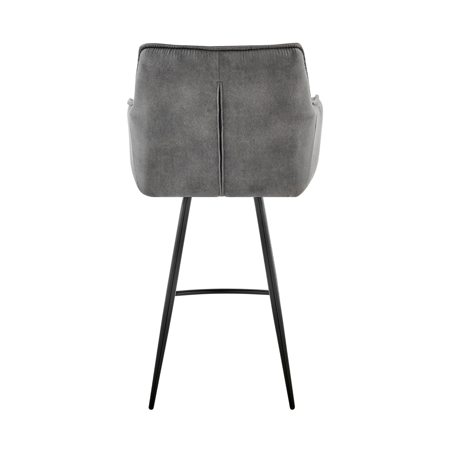 Verona 26" Counter Height Bar Stool in Charcoal Fabric and Black Finish