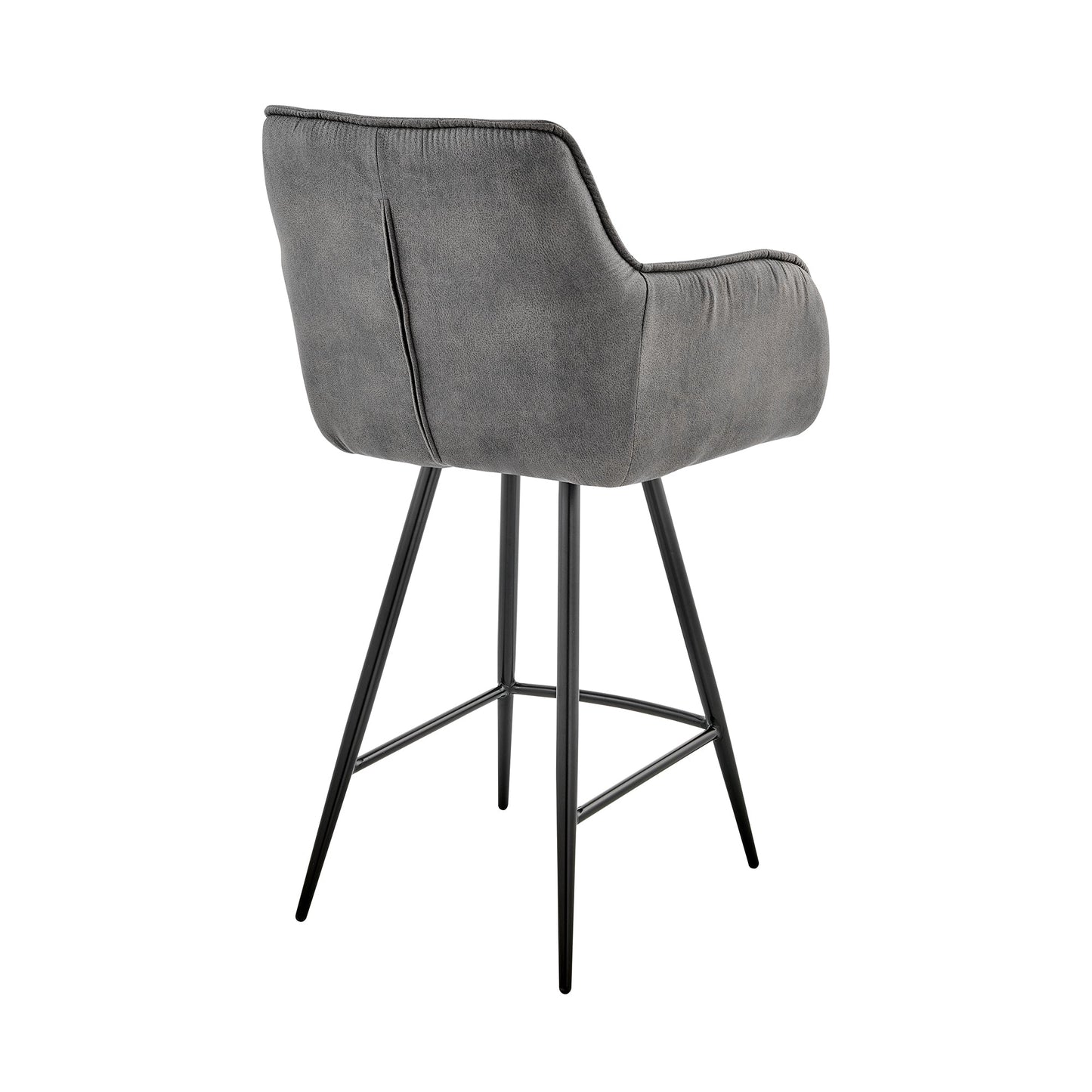 Verona 30" Bar Height Bar Stool in Charcoal Fabric and Black Finish