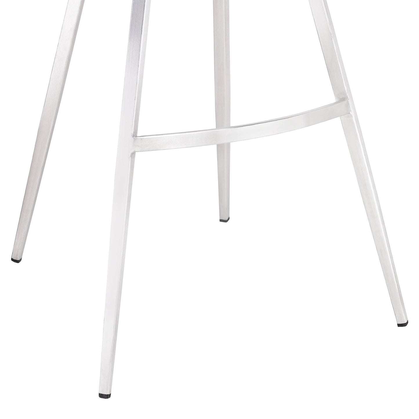 Valor 30" Bar Height Barstool in Brushed Stainless Steel with Light Vintage Gray Faux Leather