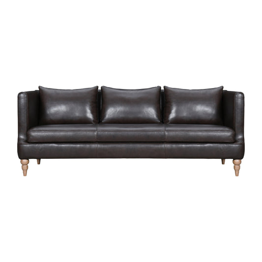 Vincenza 85" Dark Brown Leather Sofa