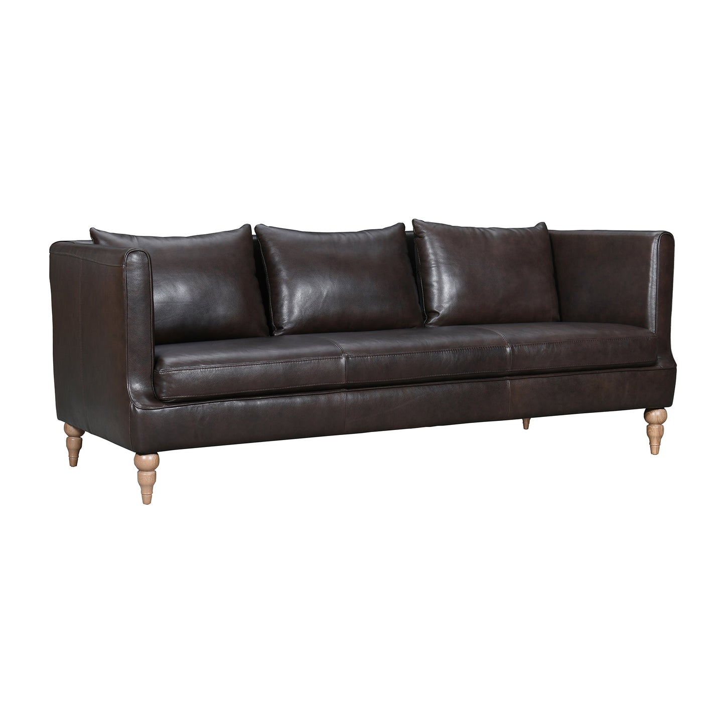 Vincenza 85" Dark Brown Leather Sofa