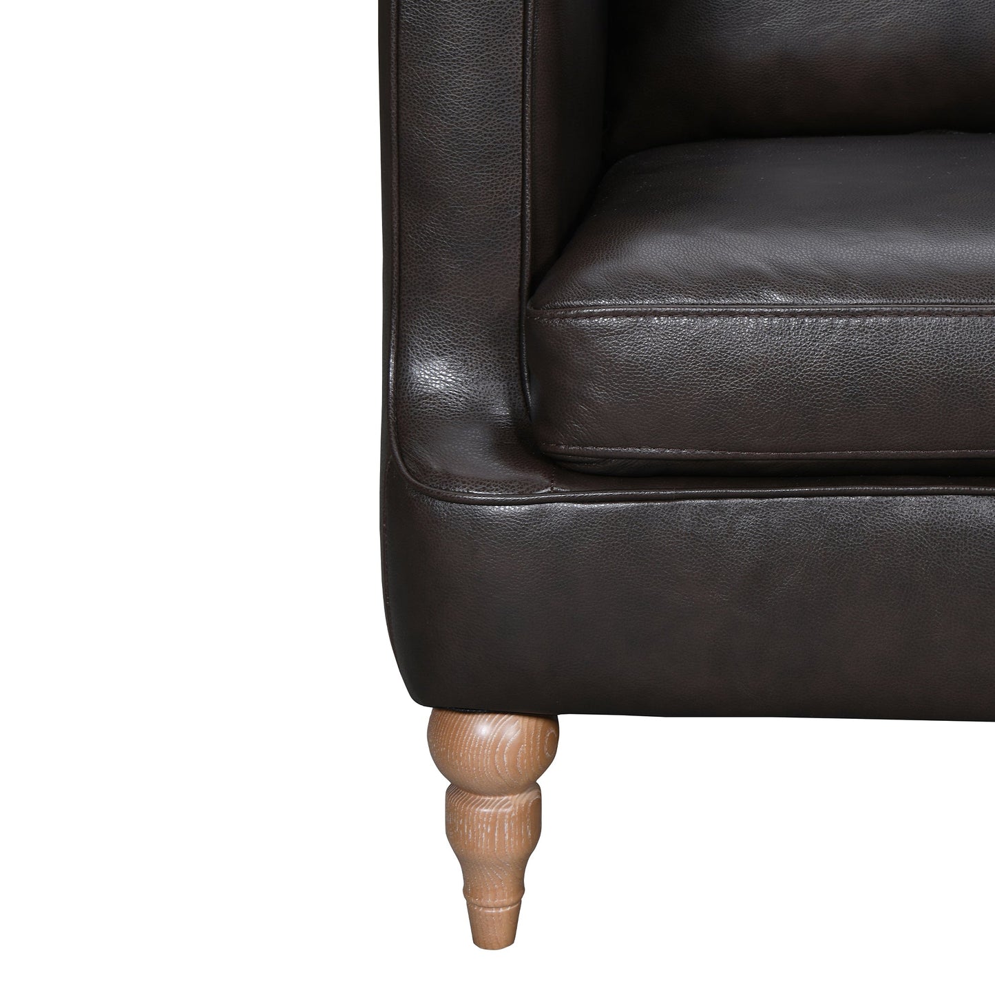 Vincenza 85" Dark Brown Leather Sofa