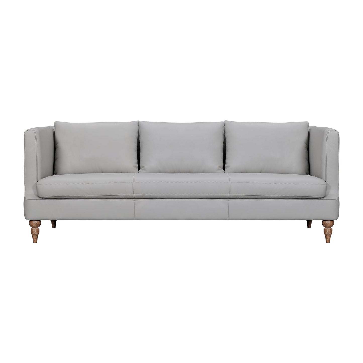 Vincenza 85" Dove Gray Leather Sofa