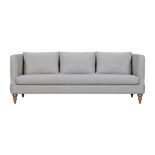 Vincenza 85" Dove Gray Leather Sofa