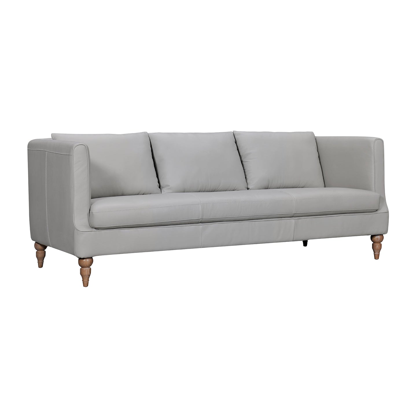 Vincenza 85" Dove Gray Leather Sofa