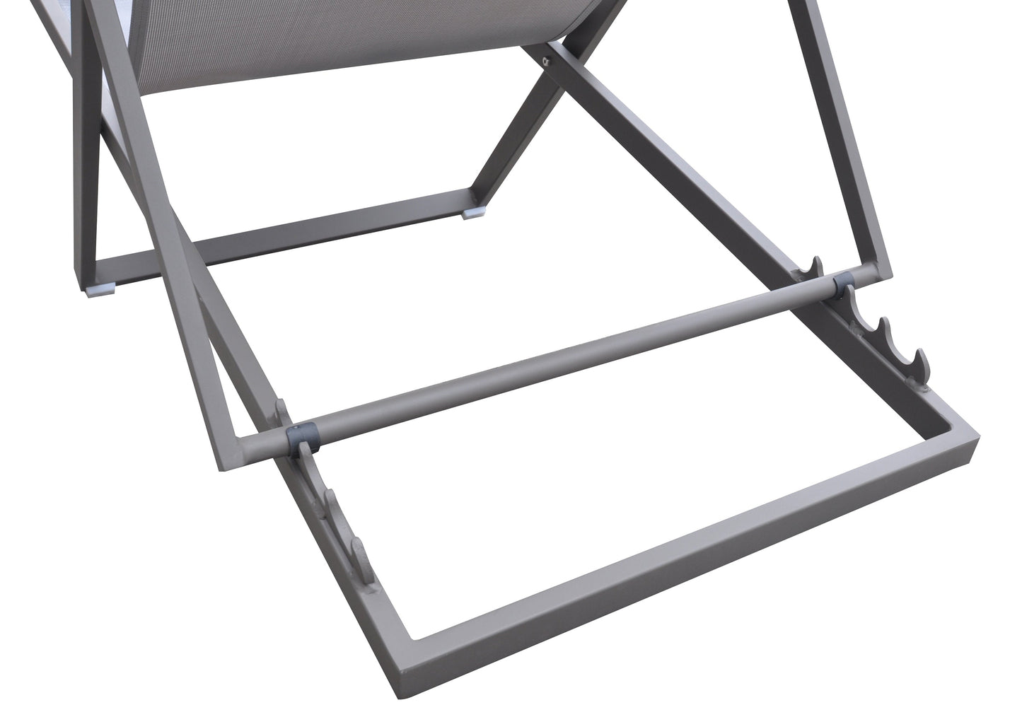 Wave Outdoor Patio Aluminum Deck Chair in Gray Powder Coated Finish with Gray Sling Textilene