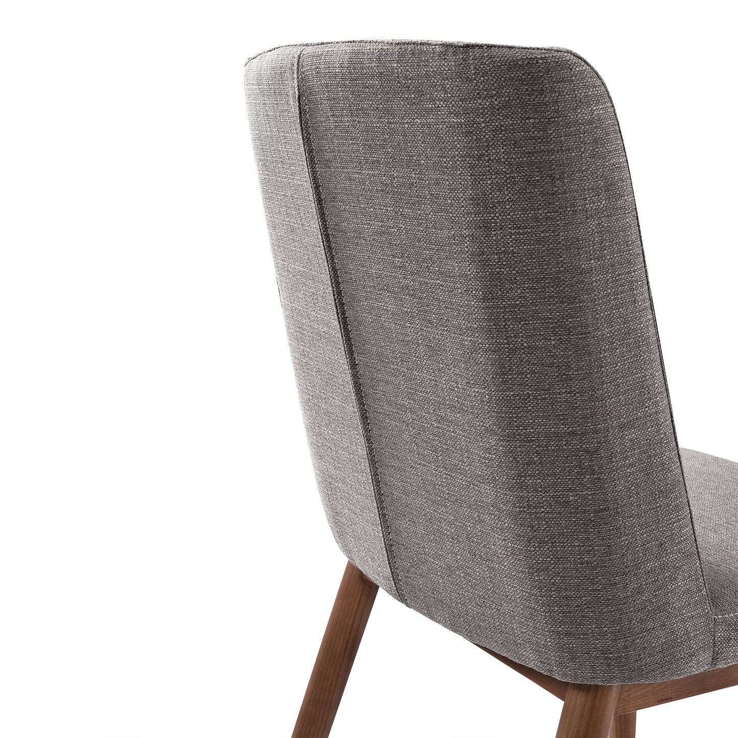 Wade Mid-Century Dining Chair in Walnut Finish and Gray Fabric - Set of 2