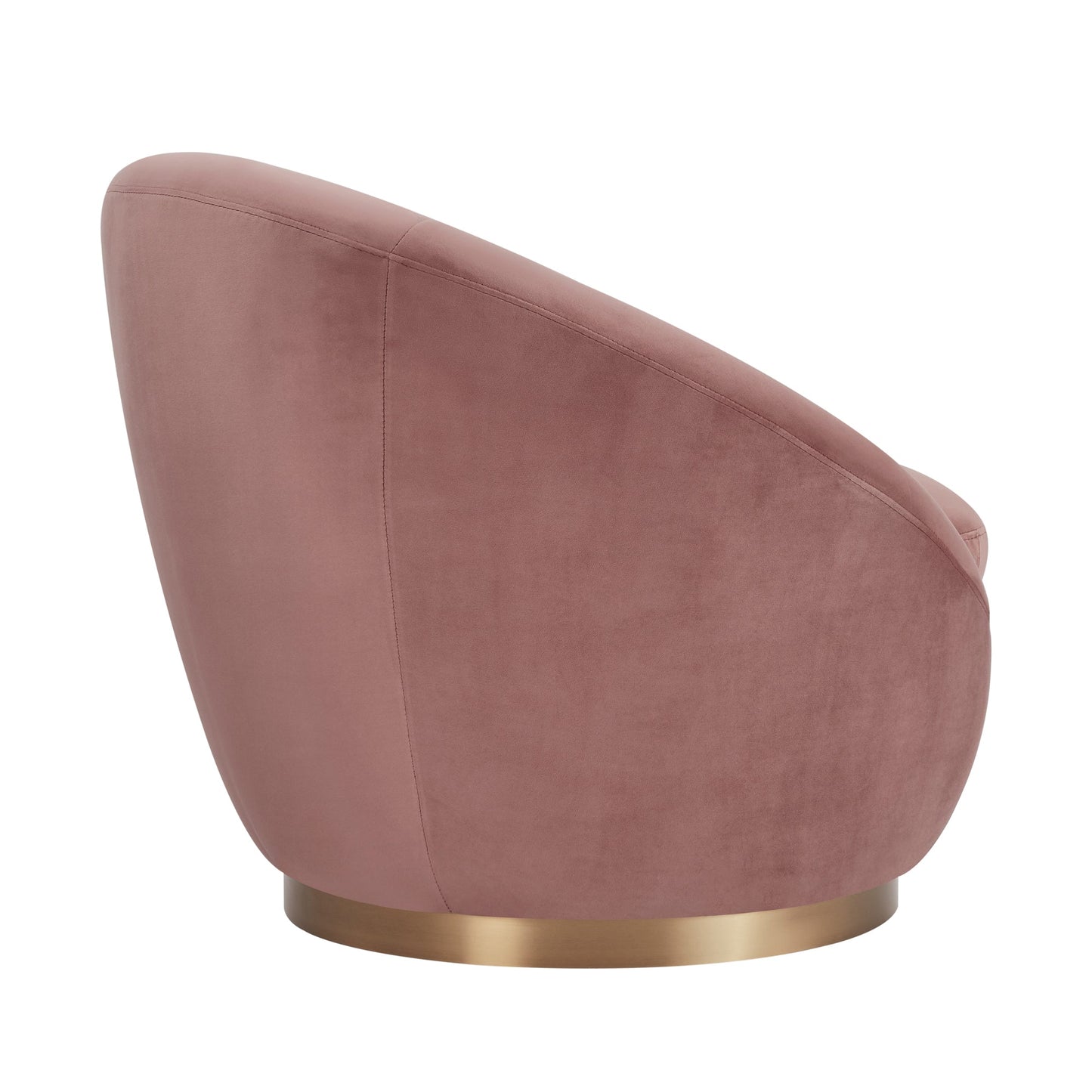 Yves Blush Velvet Swivel Accent Chair with Gold Base