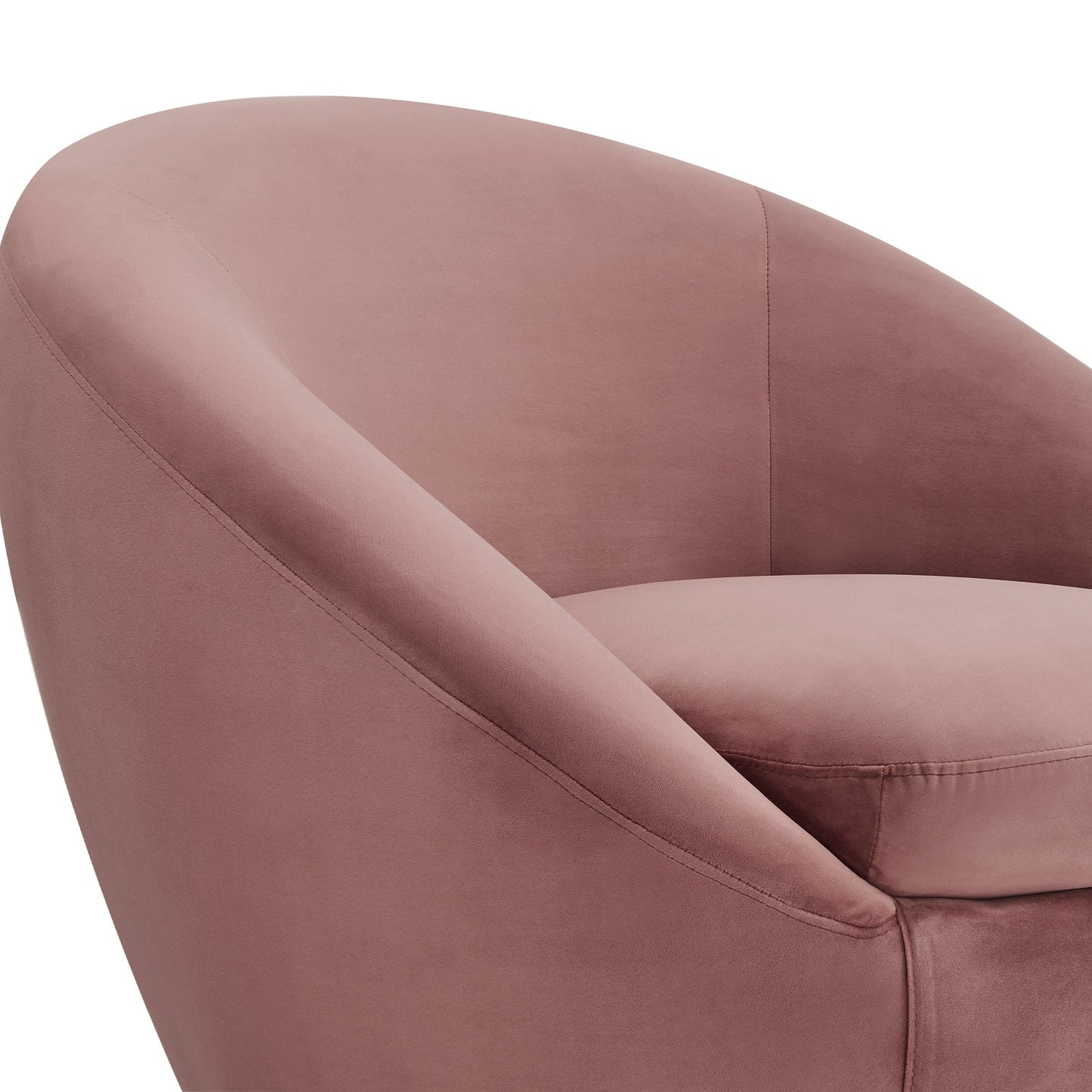 Yves Blush Velvet Swivel Accent Chair with Gold Base