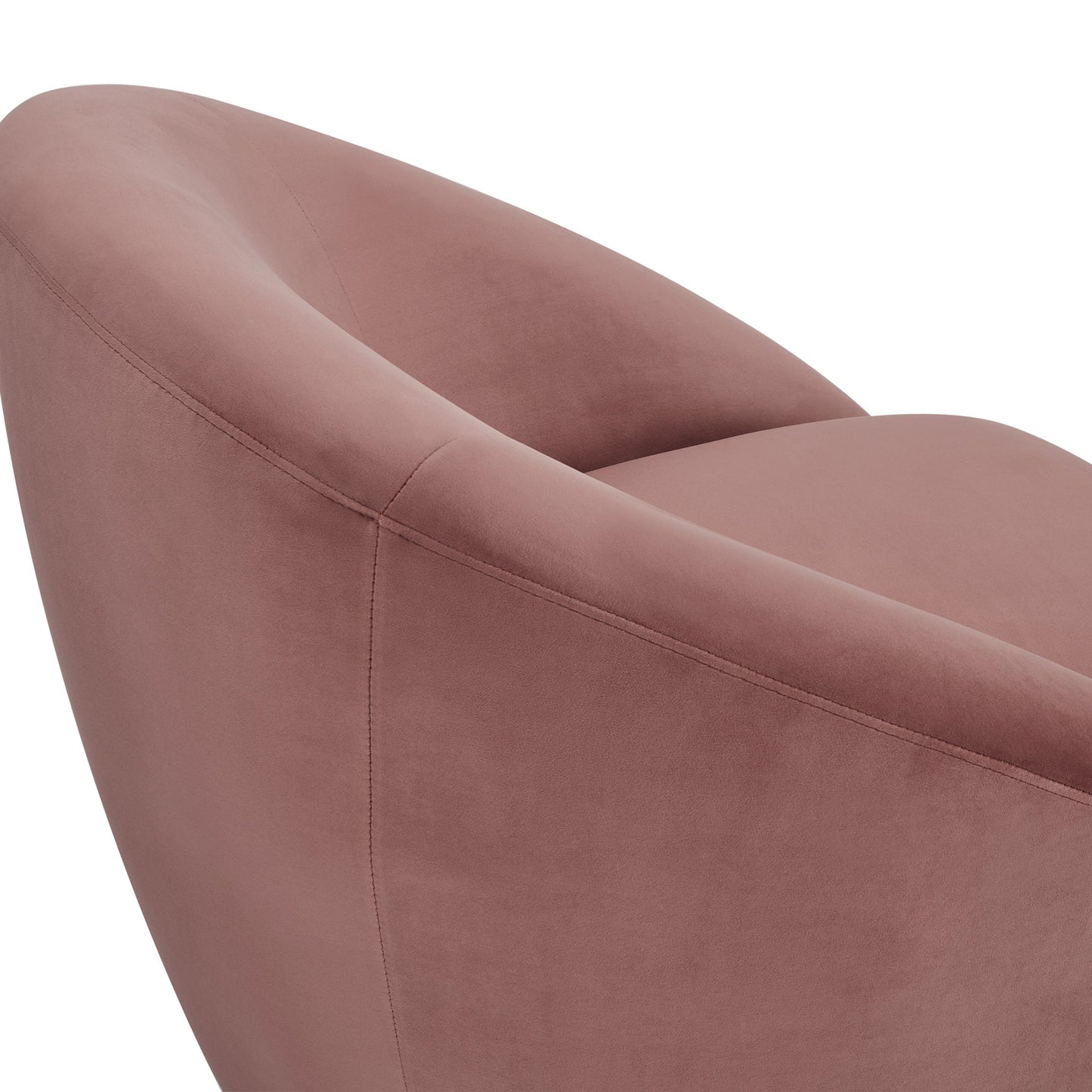 Yves Blush Velvet Swivel Accent Chair with Gold Base