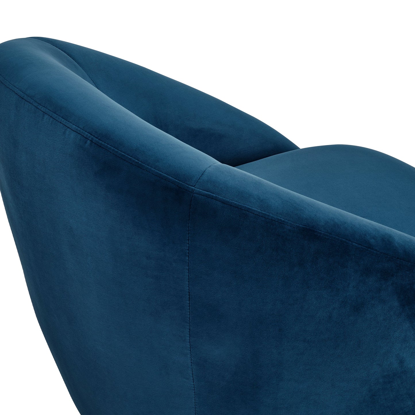 Yves Navy Velvet Swivel Accent Chair with Gold Base