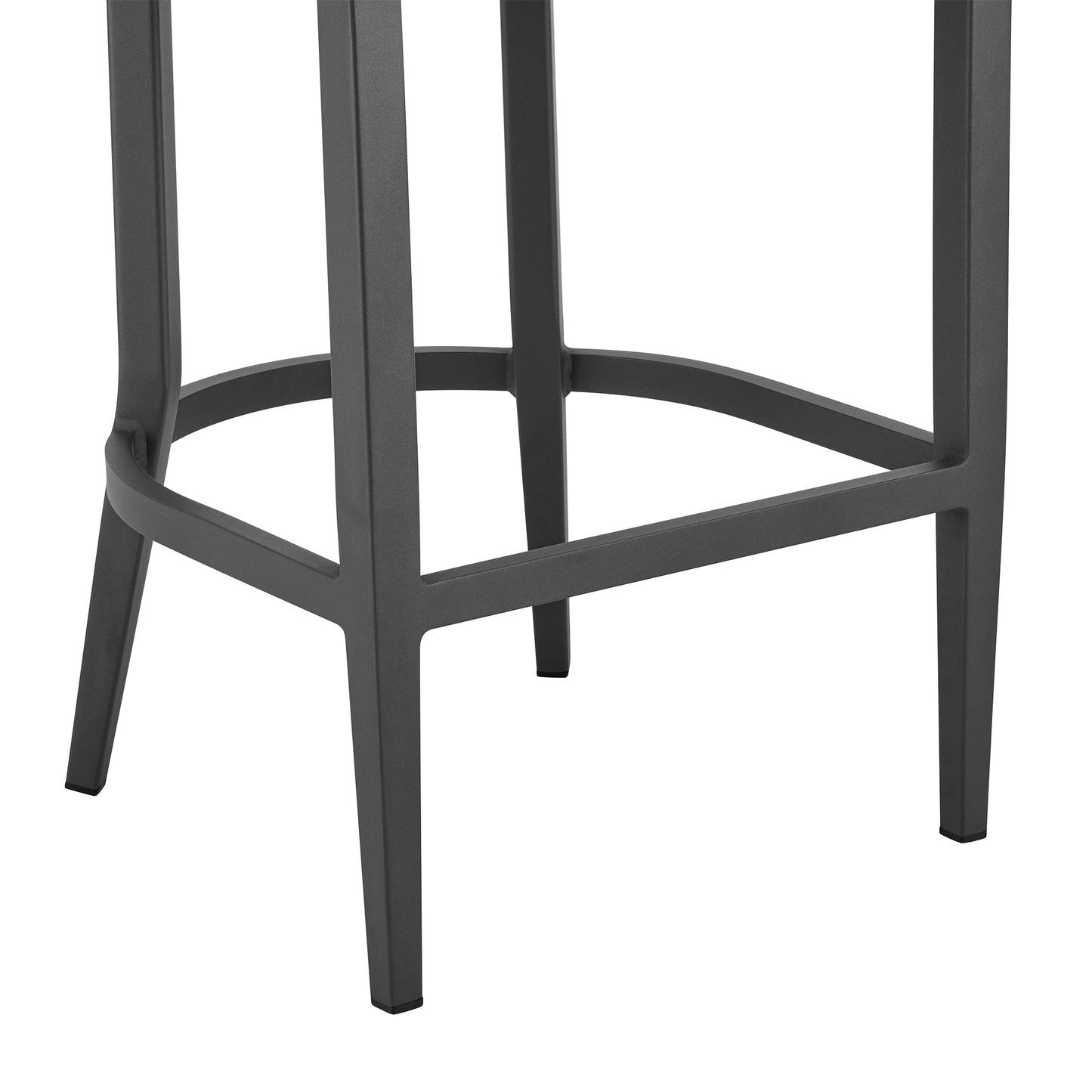 Zella Outdoor Patio Counter Stool in Aluminum with Light Gray Rope and Earl Gray Cushions