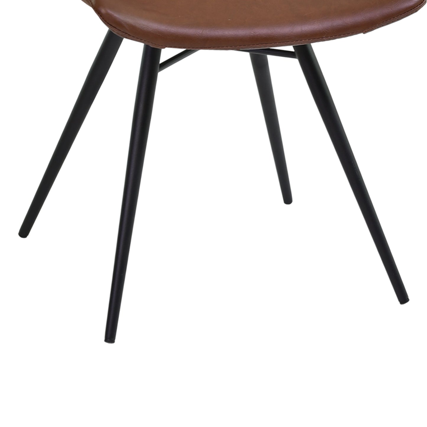 Zurich Dining Chair in Vintage Coffee Faux Leather and Black Metal Finish - Set of 2