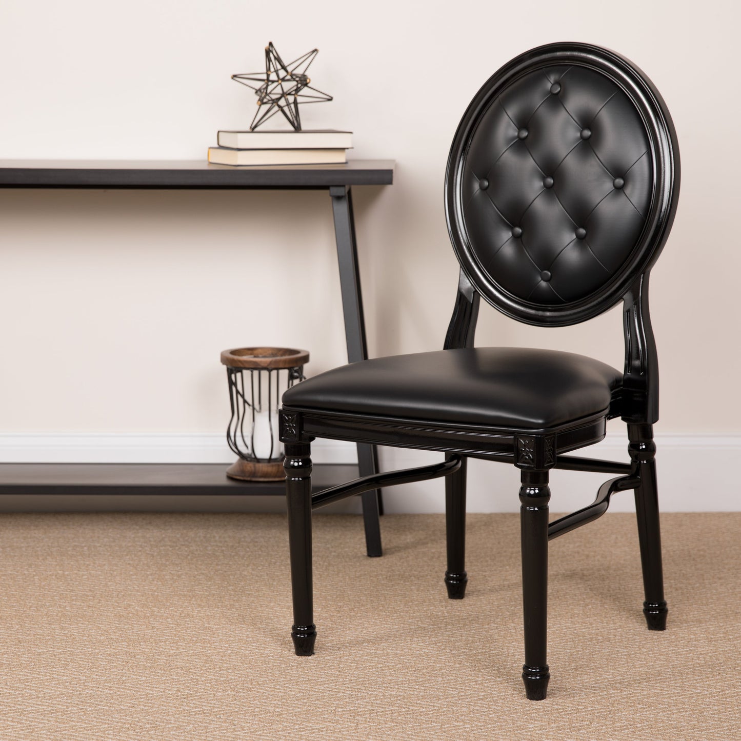 Tufted Black Dining Chair LE-B-B-T-MON-GG