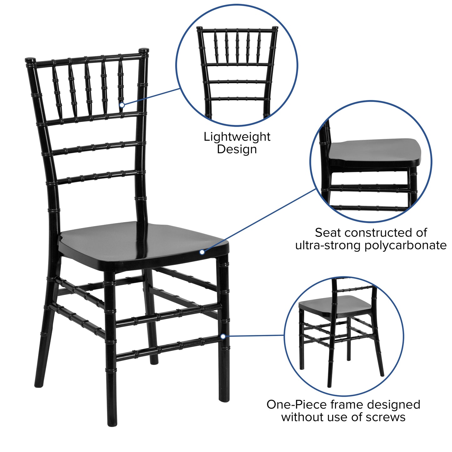 Black Resin Chiavari Chair LE-BLACK-GG