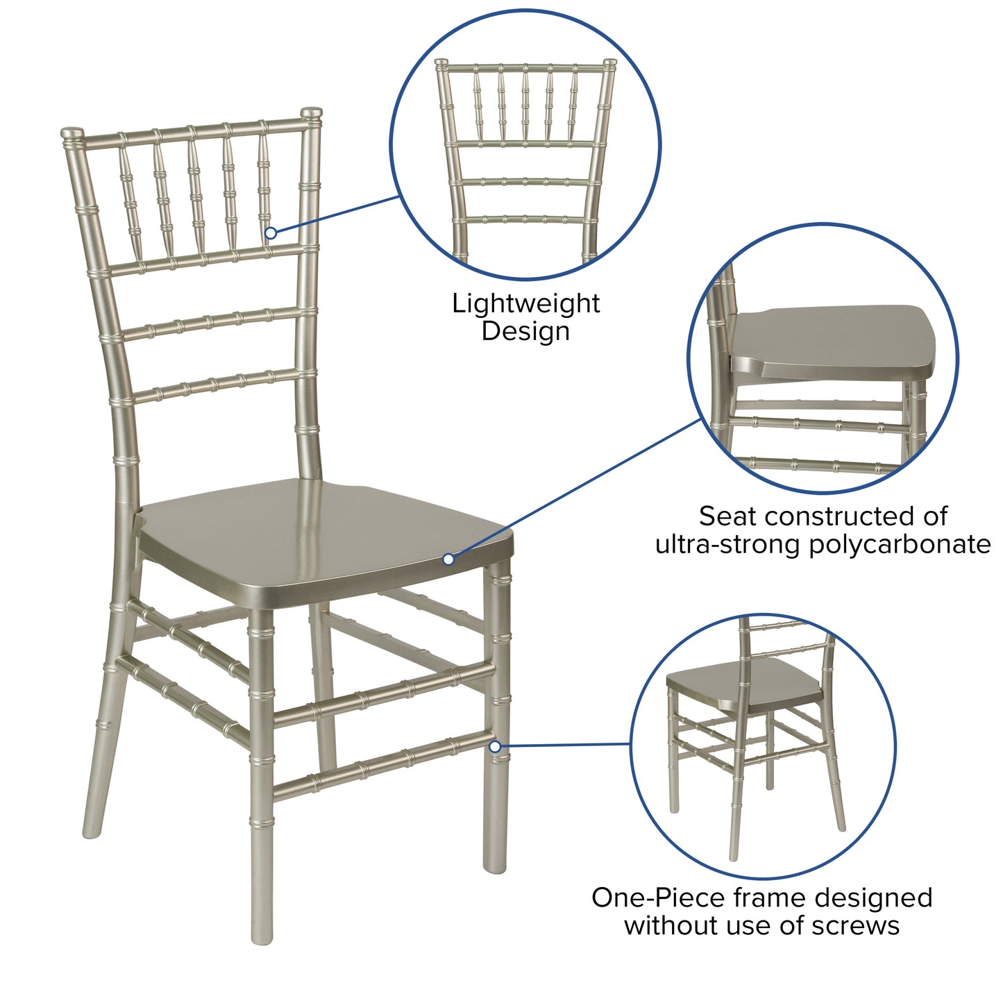 Champagne Resin Chiavari Chair LE-CHAMP-GG