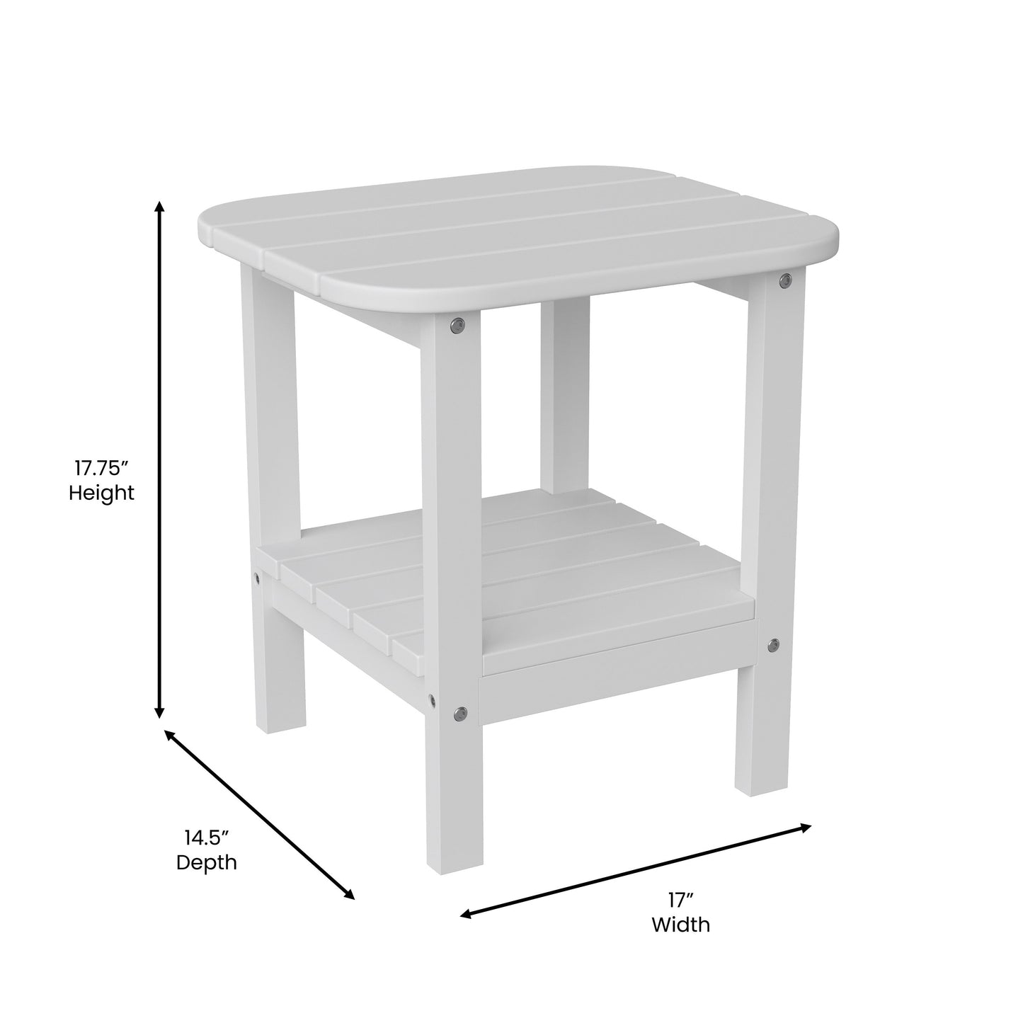 White 2 Tier Patio Side Table LE-HMP-1035-1517H-WT-GG