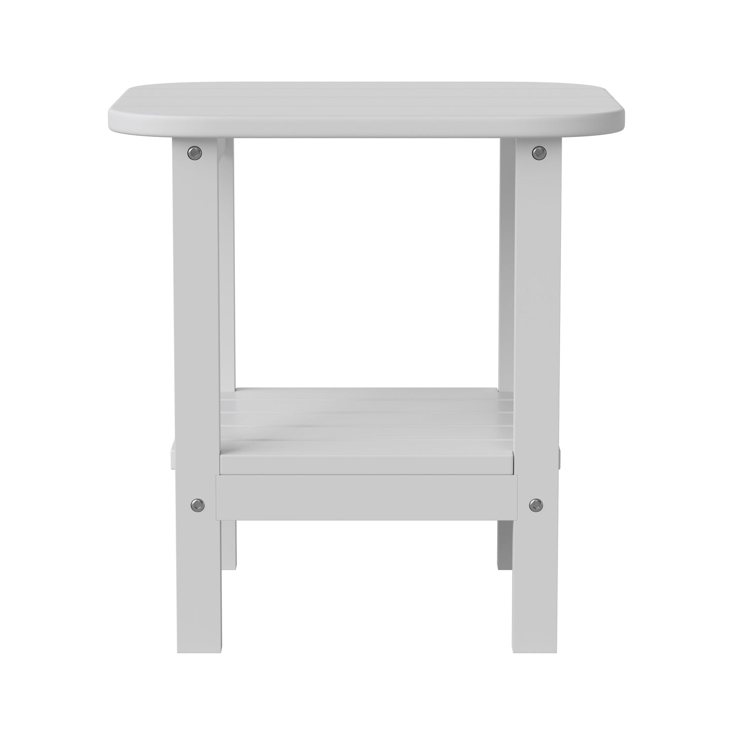 White 2 Tier Patio Side Table LE-HMP-1035-1517H-WT-GG