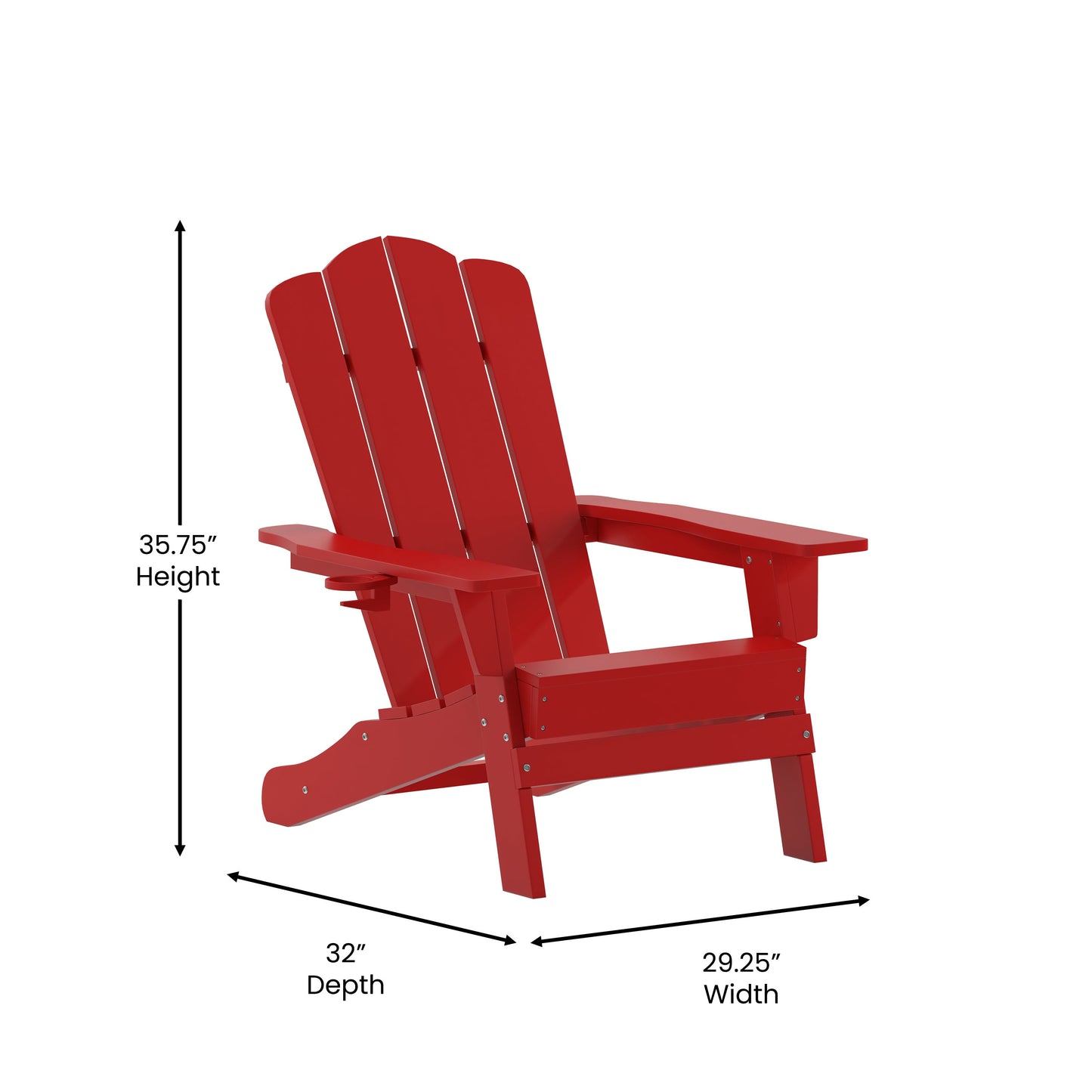 Red Patio Chair - Cupholder LE-HMP-1044-10-RD-GG