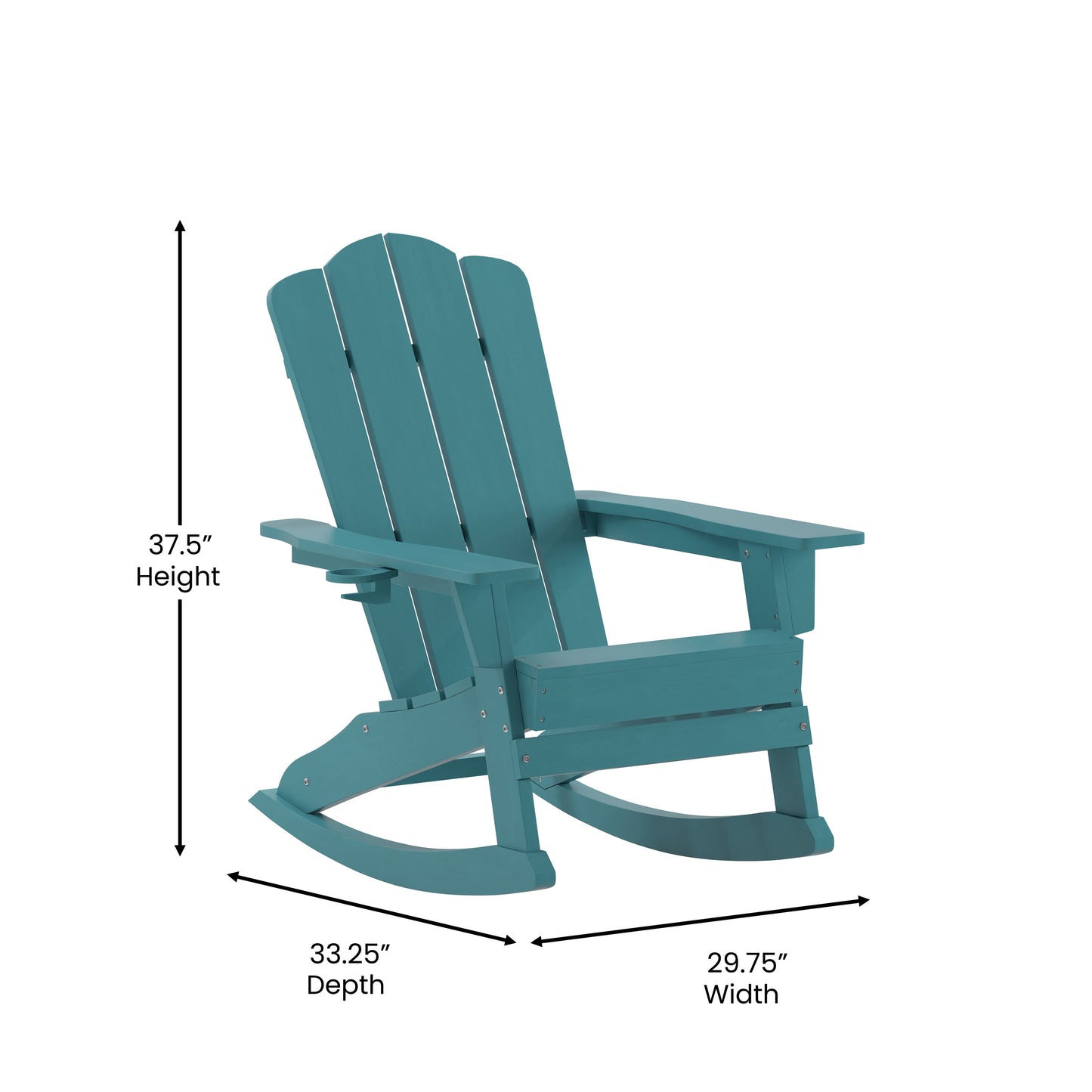 Blue Rocking Chair-Cupholder LE-HMP-1044-31-BL-GG