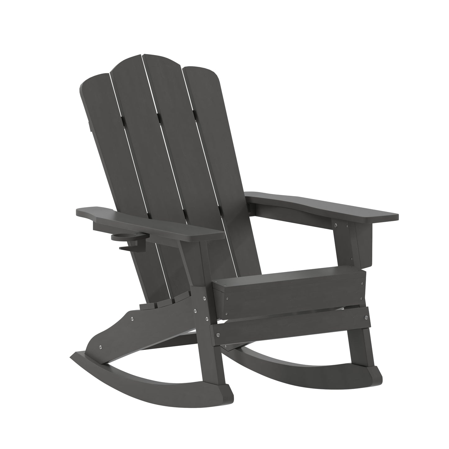 Gray Rocking Chair-Cupholder LE-HMP-1044-31-GY-GG