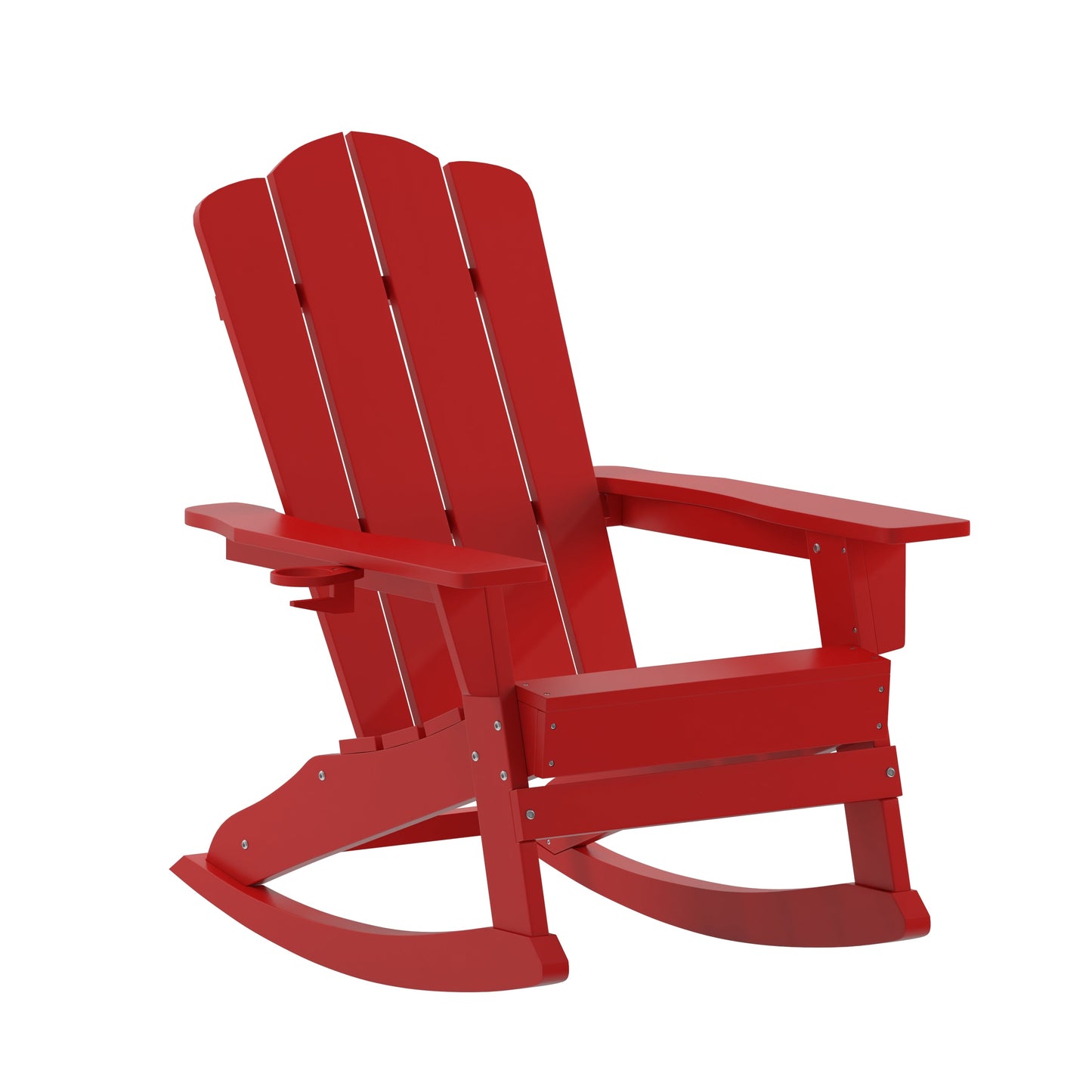 Red Rocking Chair-Cupholder LE-HMP-1044-31-RD-GG