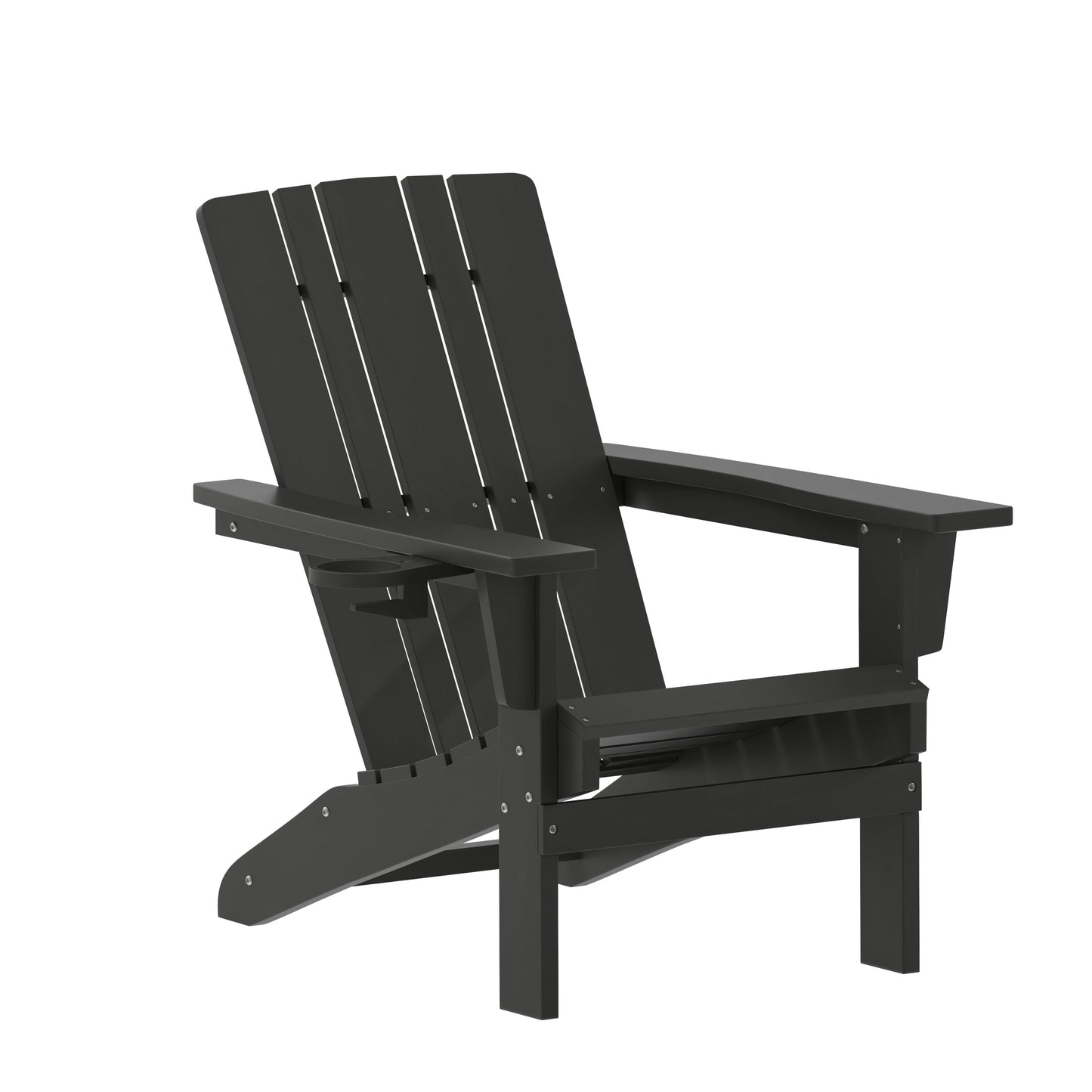 Black Patio Chair - Cupholder LE-HMP-1045-10-BK-GG