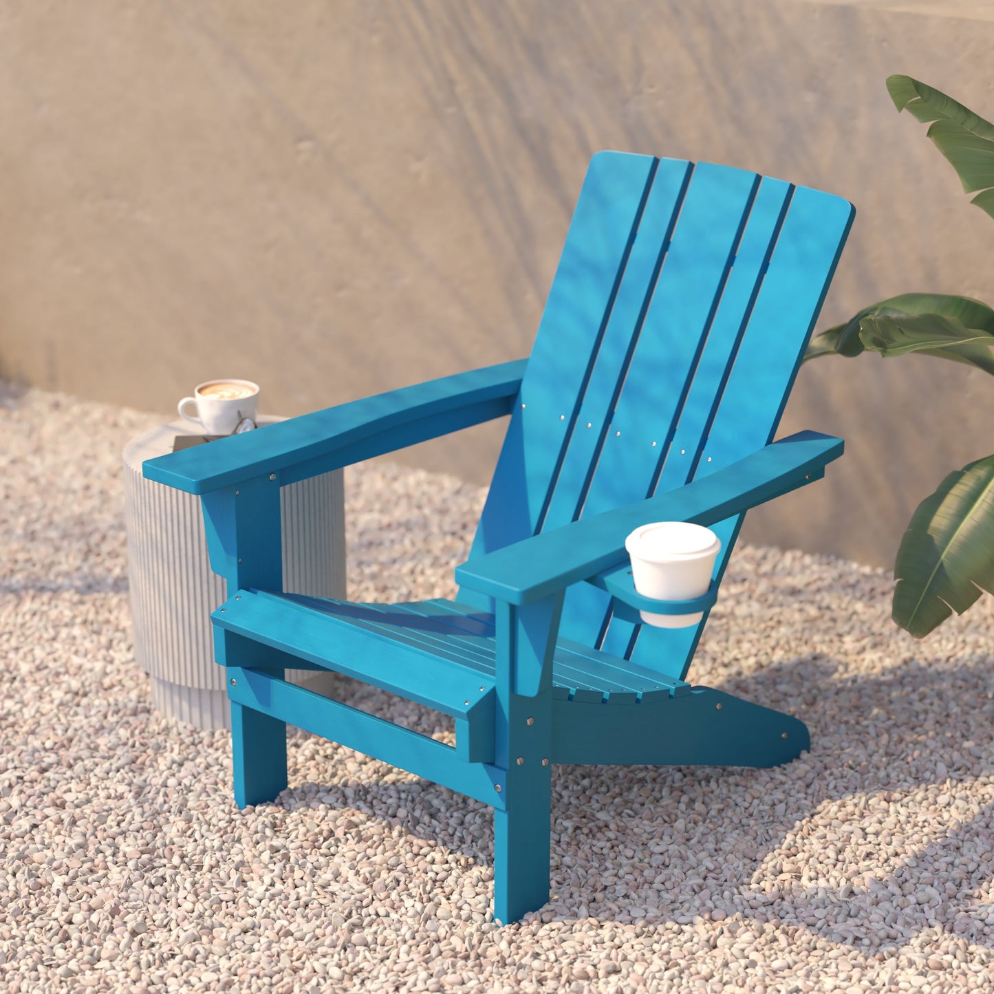 Blue Patio Chair - Cupholder LE-HMP-1045-10-BL-GG