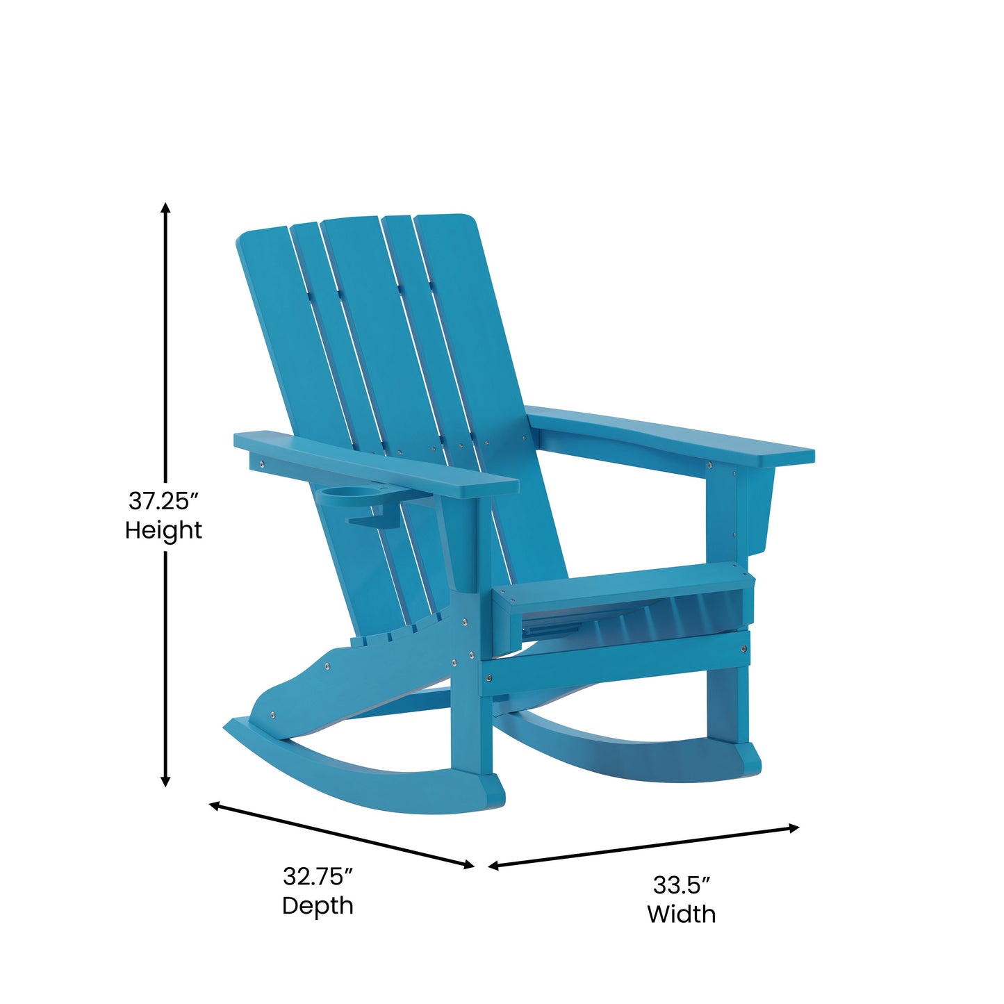 Blue Rocking Chair-Cupholder LE-HMP-1045-31-BL-GG