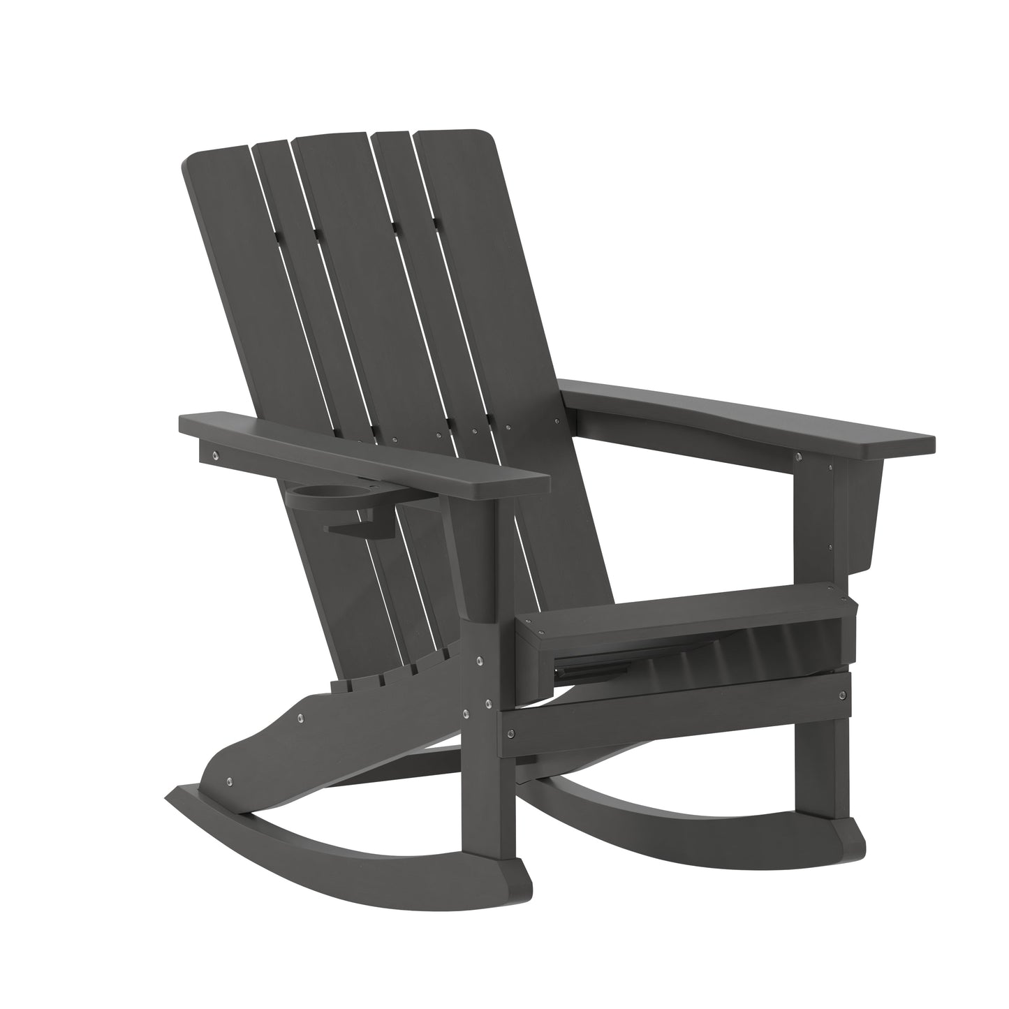 Gray Rocking Chair-Cupholder LE-HMP-1045-31-GY-GG