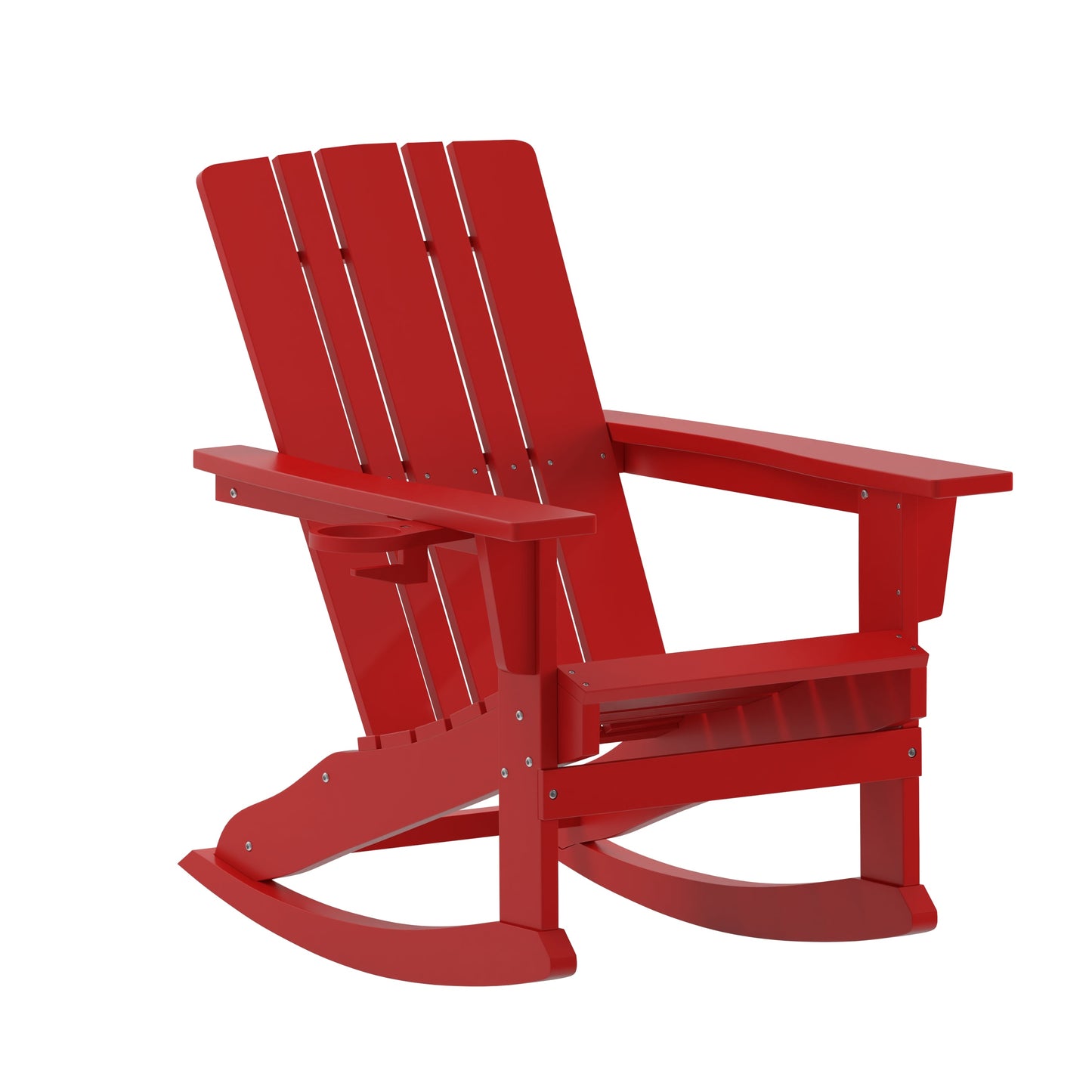 Red Rocking Chair-Cupholder LE-HMP-1045-31-RD-GG