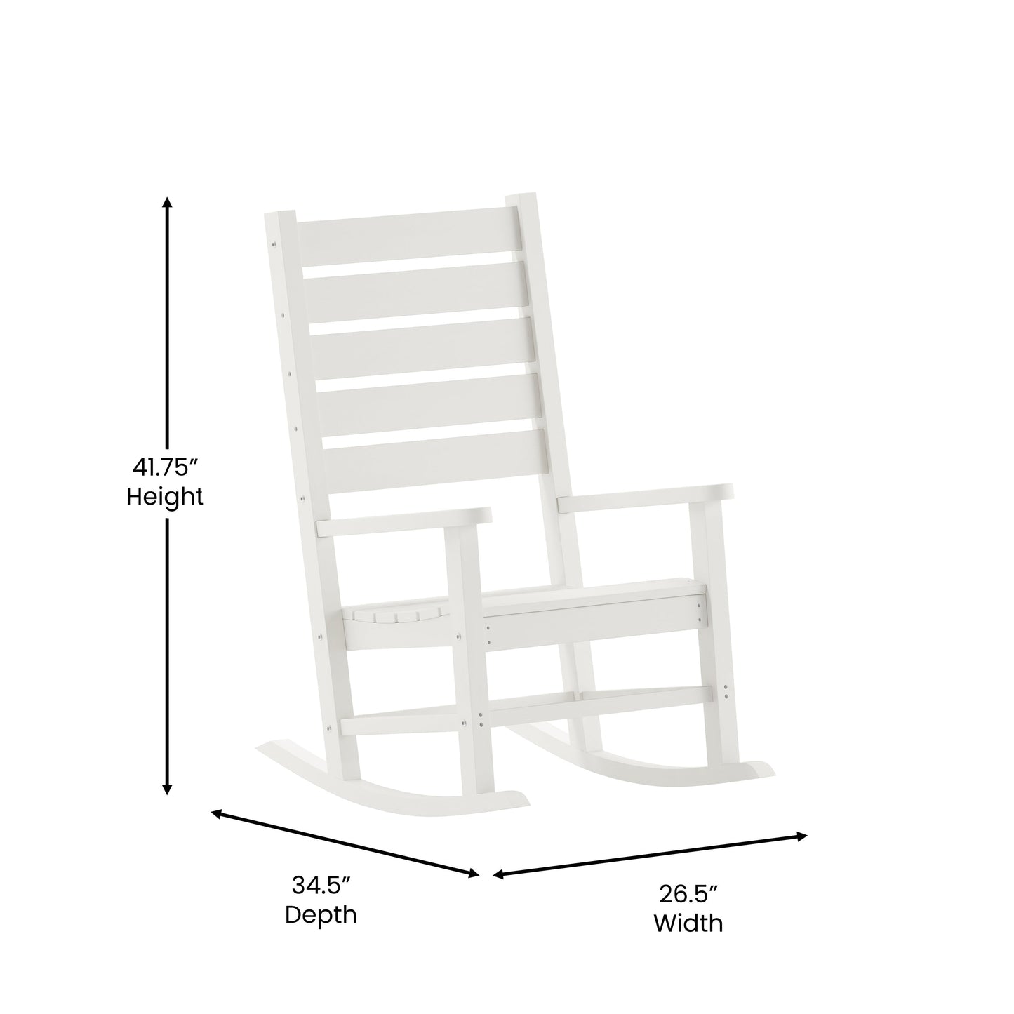 White Outdoor Rocking Chair LE-HMP-2002-110-WT-GG