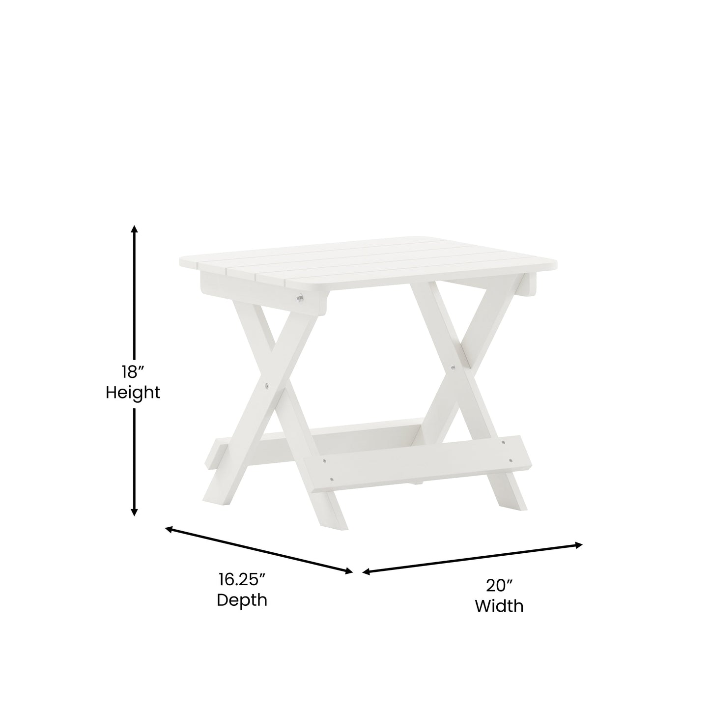 White Folding Adirondack Table LE-HMP-2012-1620H-WT-GG