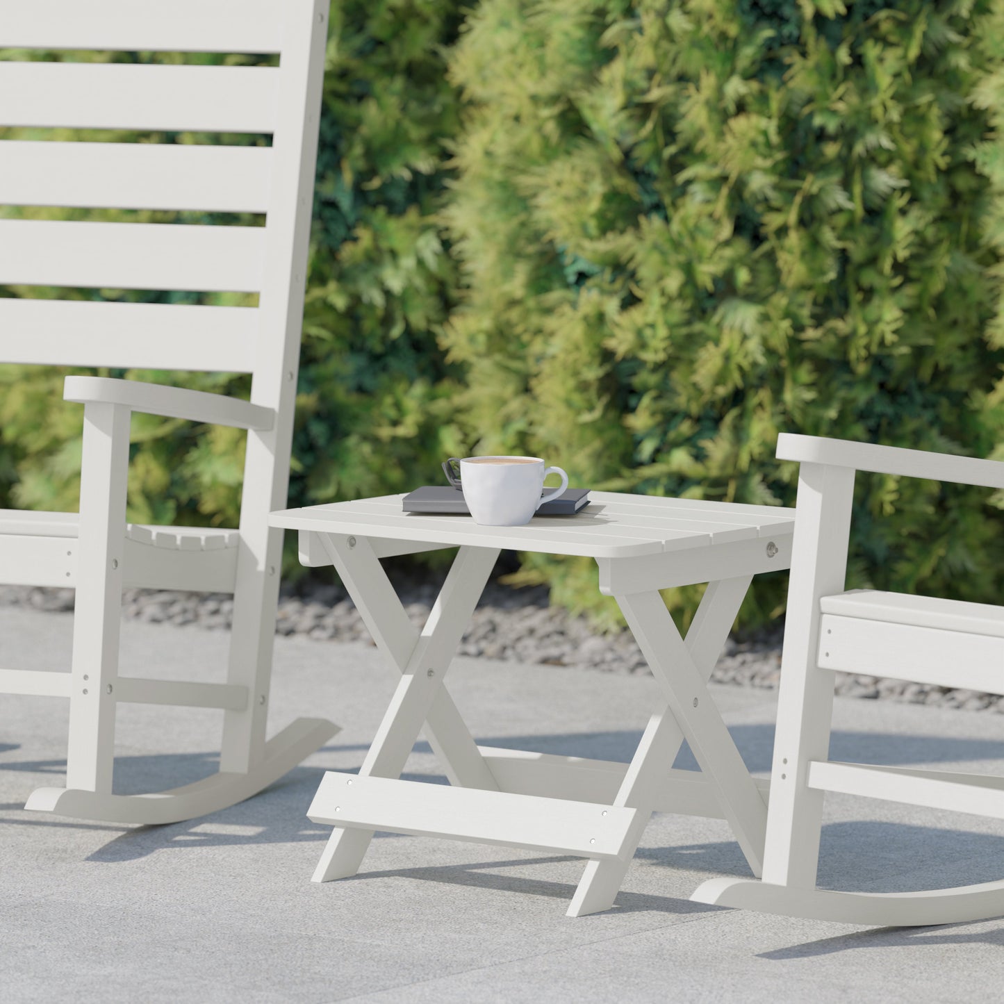 White Folding Adirondack Table LE-HMP-2012-1620H-WT-GG