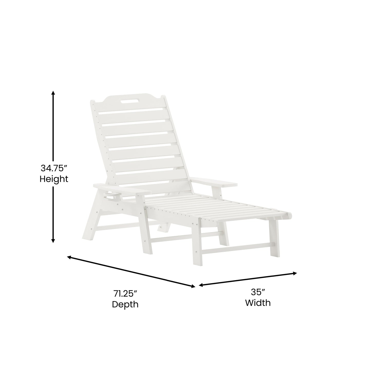 White Adjustable Lounge Chair LE-HMP-2017-414-WT-GG