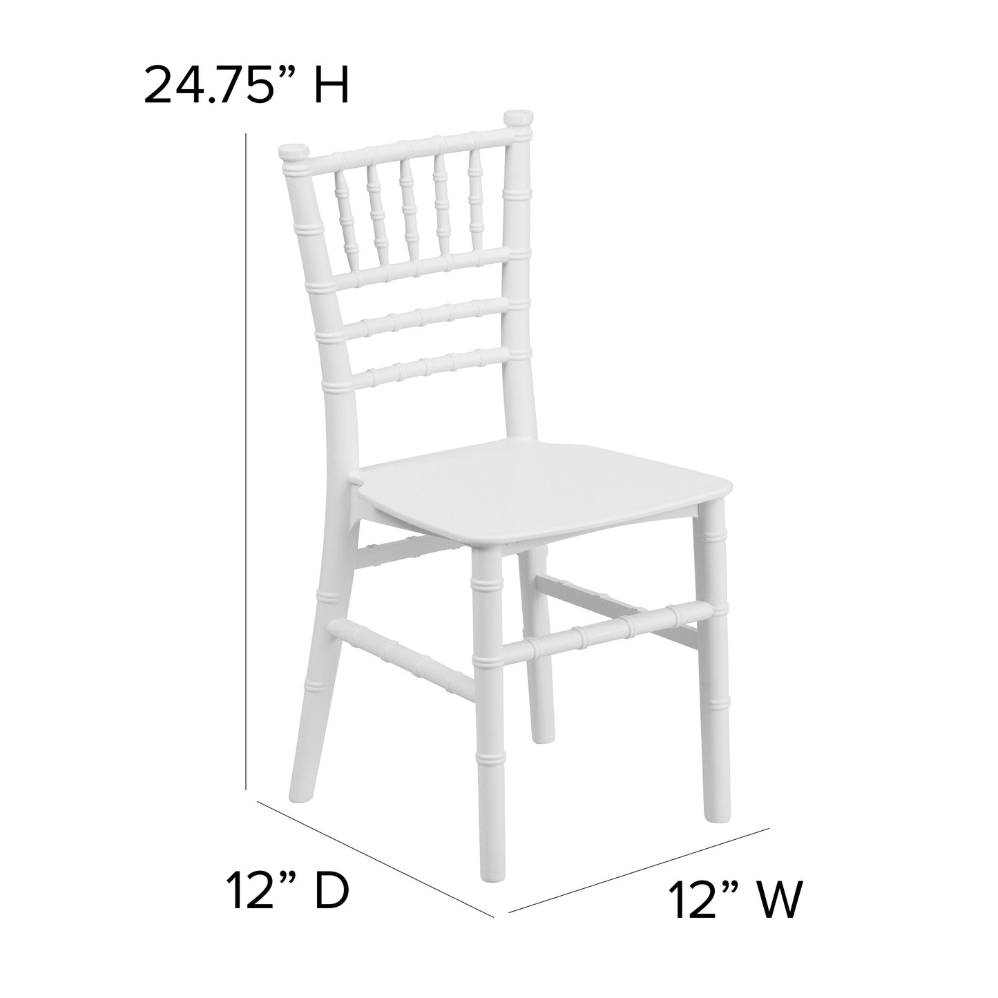 Child's White Resin Chair LE-L-7K-WH-GG