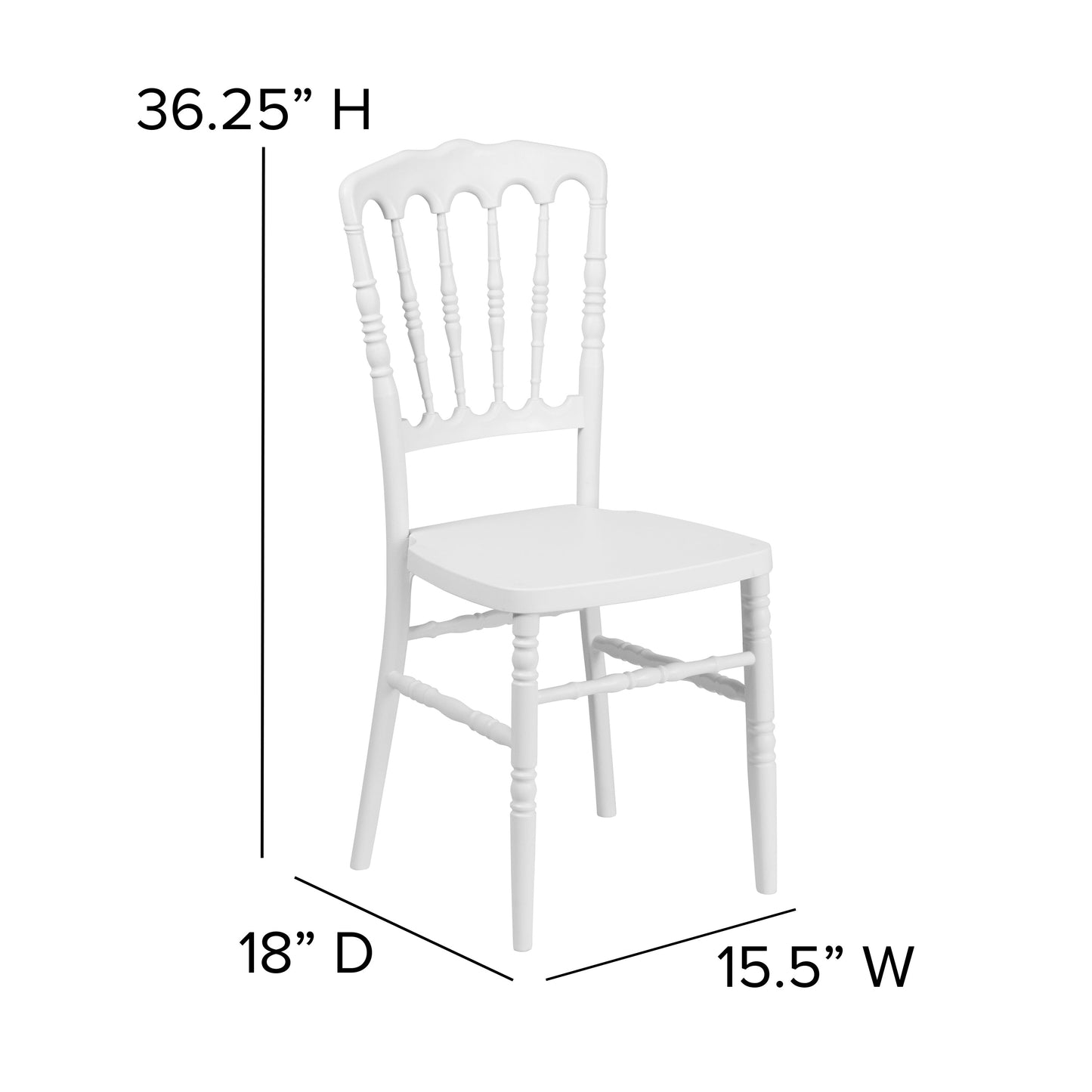 White Resin Napoleon Chair LE-L-MON-WH-GG