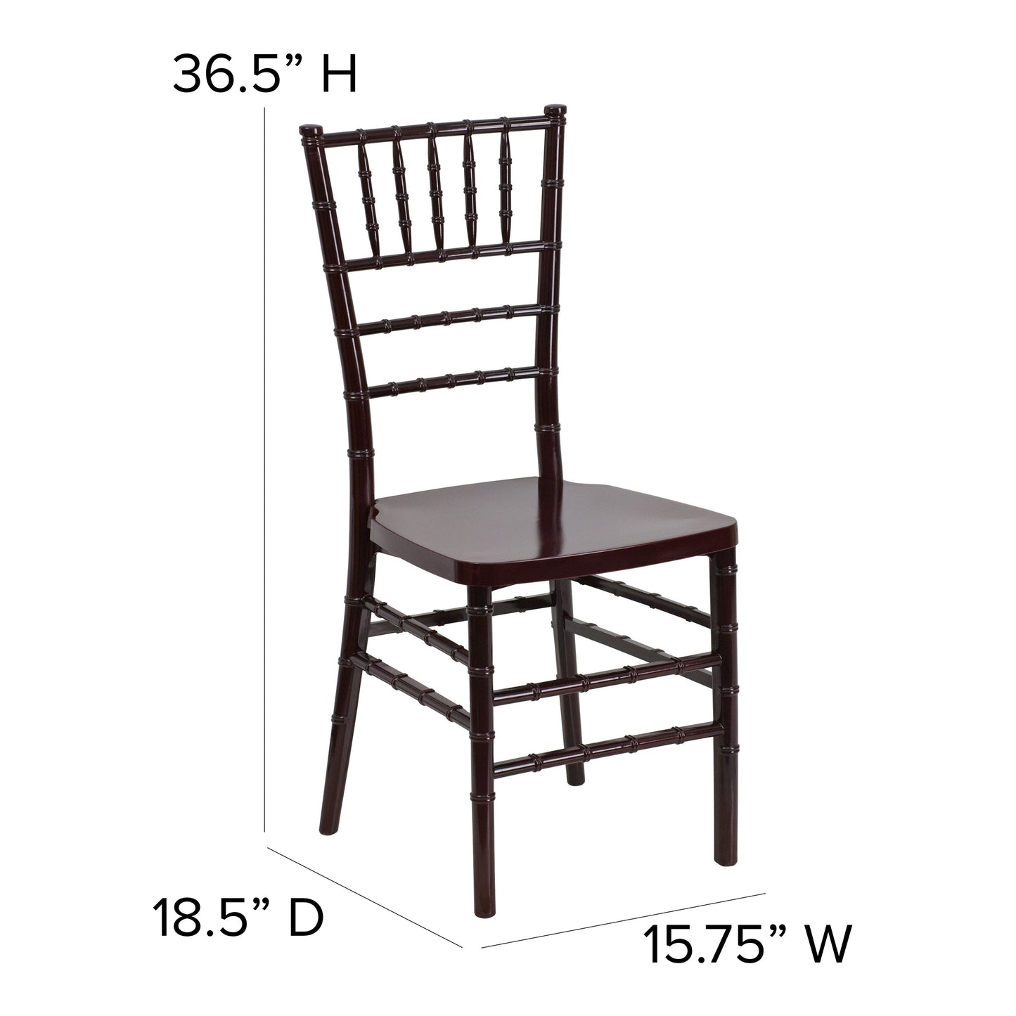 Mahogany Resin Chiavari Chair LE-MAHOGANY-GG