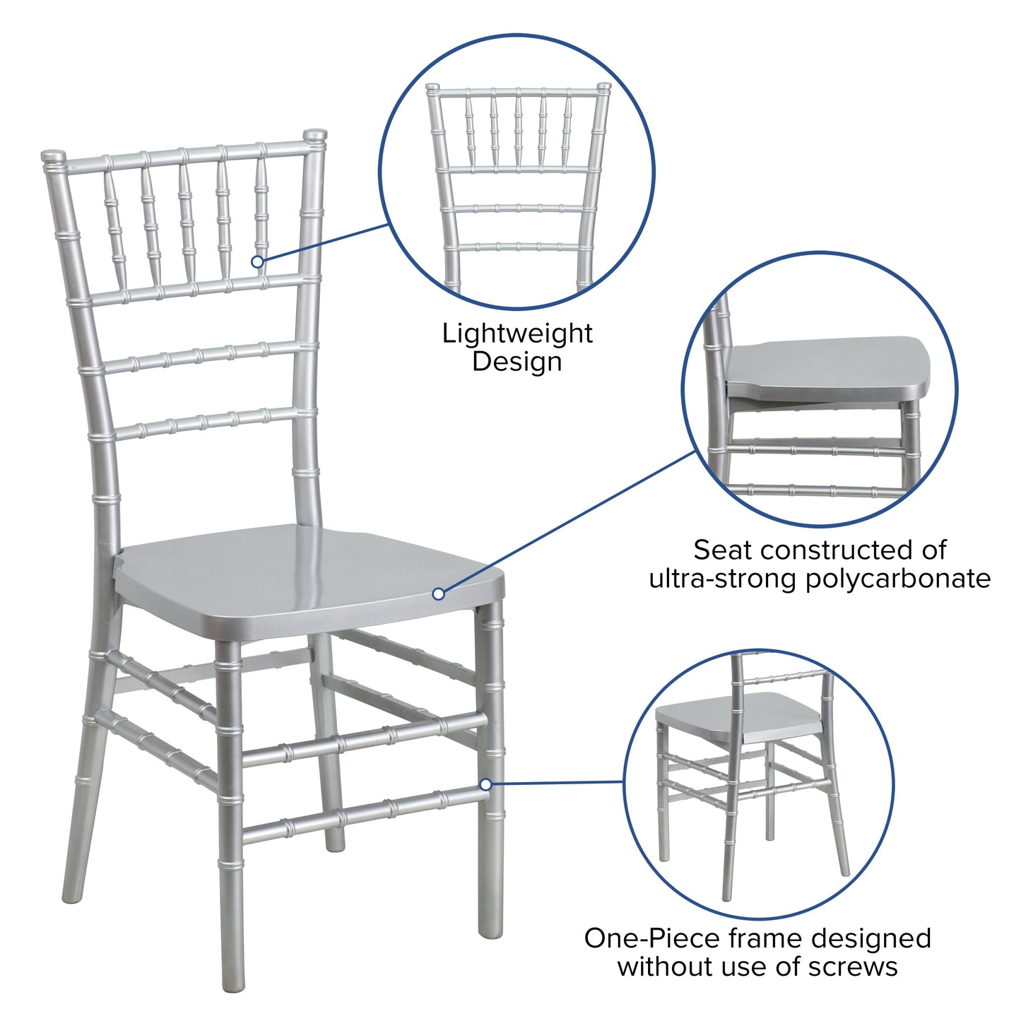 Silver Resin Chiavari Chair LE-SILVER-GG