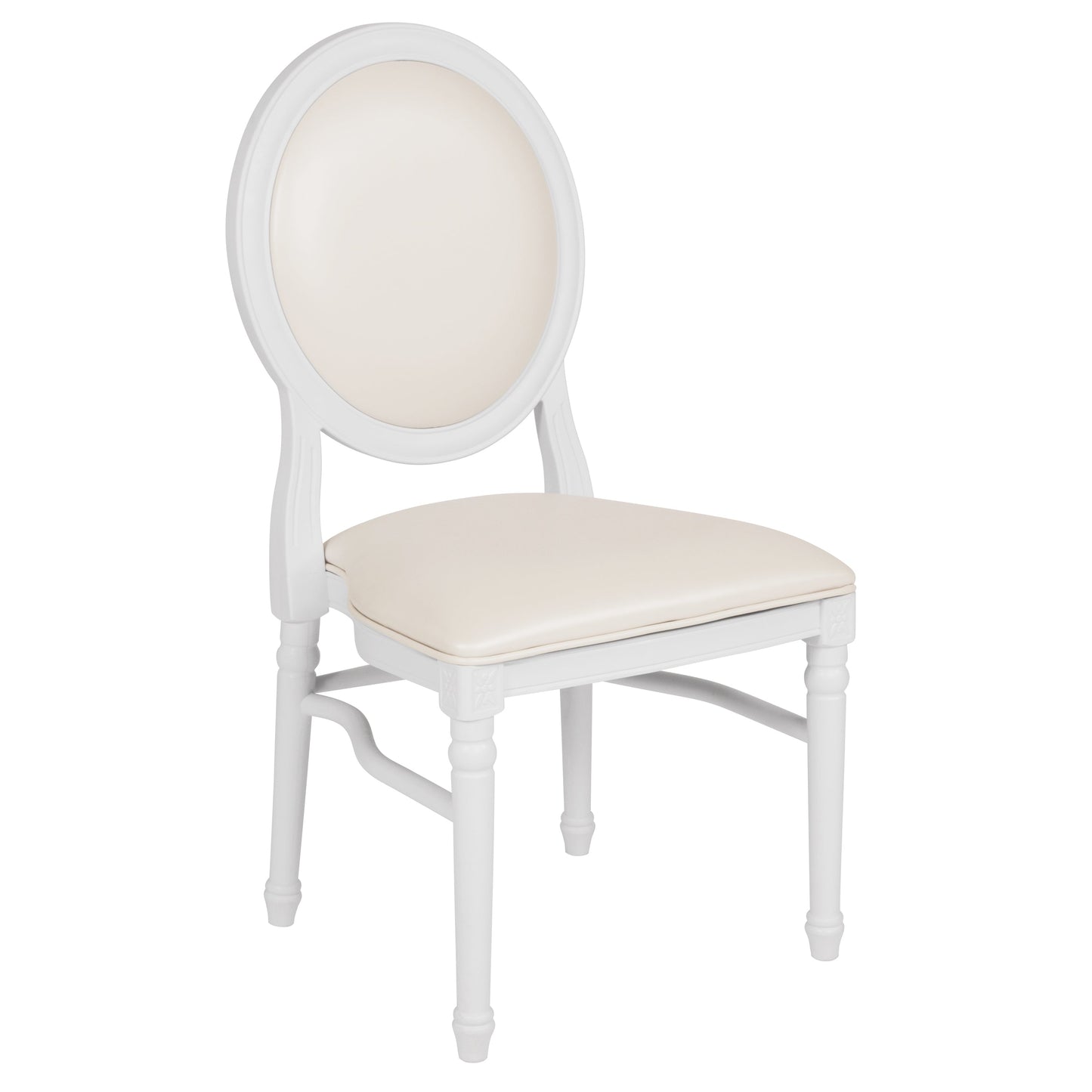 White Round Back Dining Chair LE-W-W-MON-GG